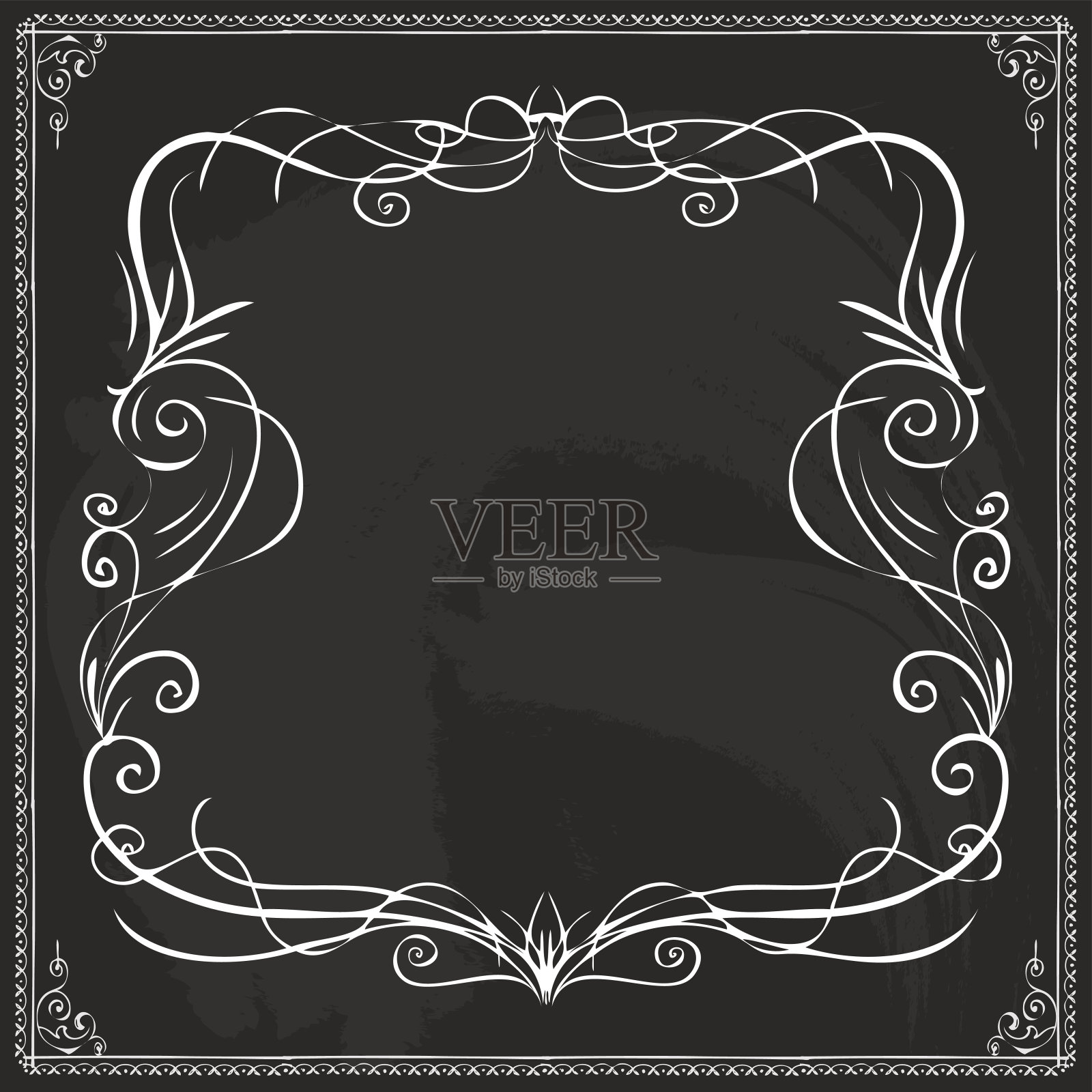 手绘线边框设置设计元素图片