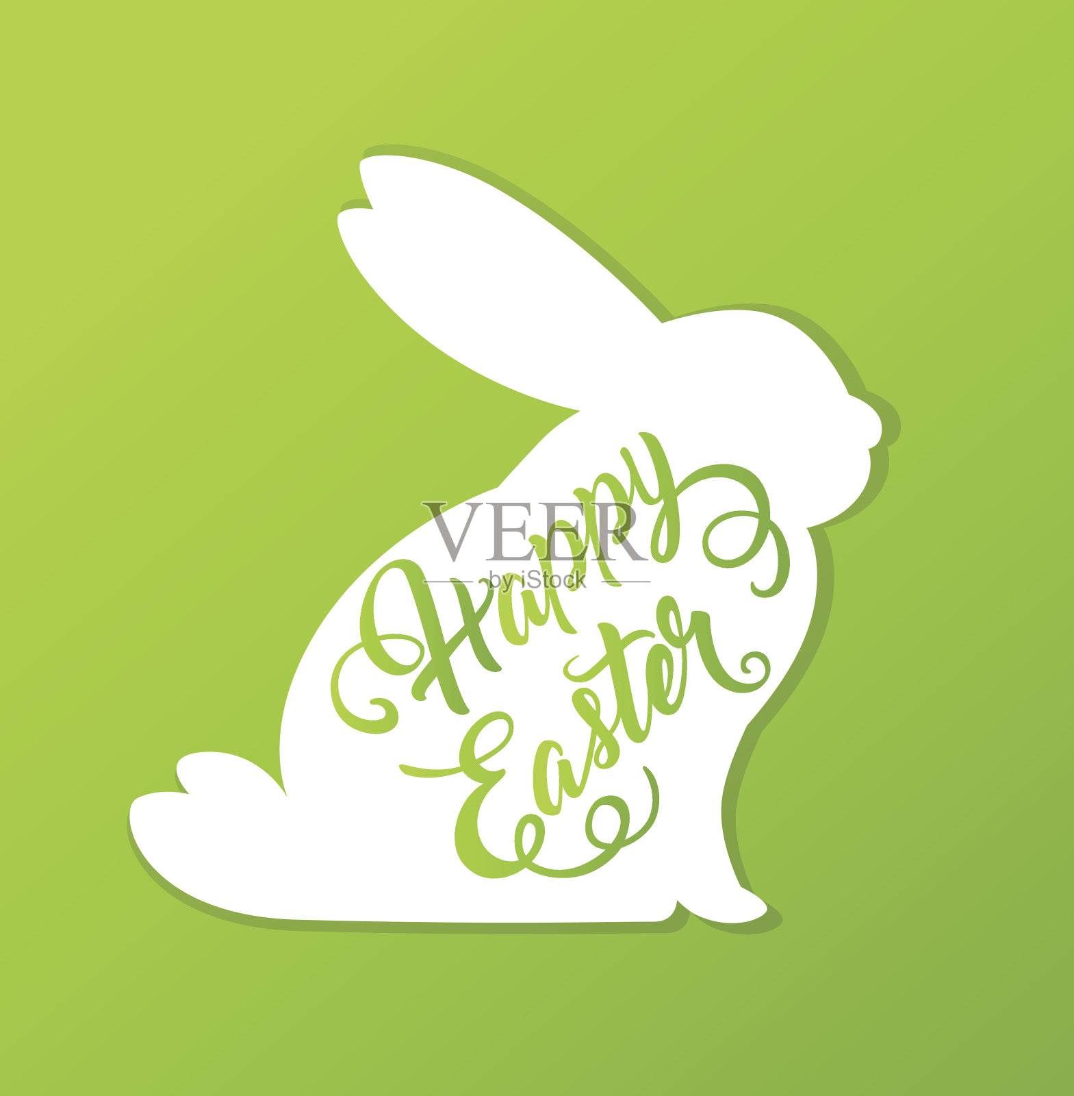 带有兔子的装饰复活节卡片插画图片素材