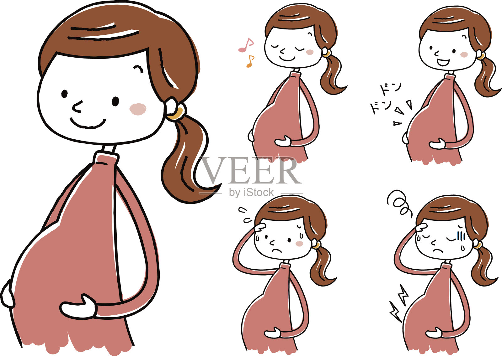 年轻的孕妇设计元素图片