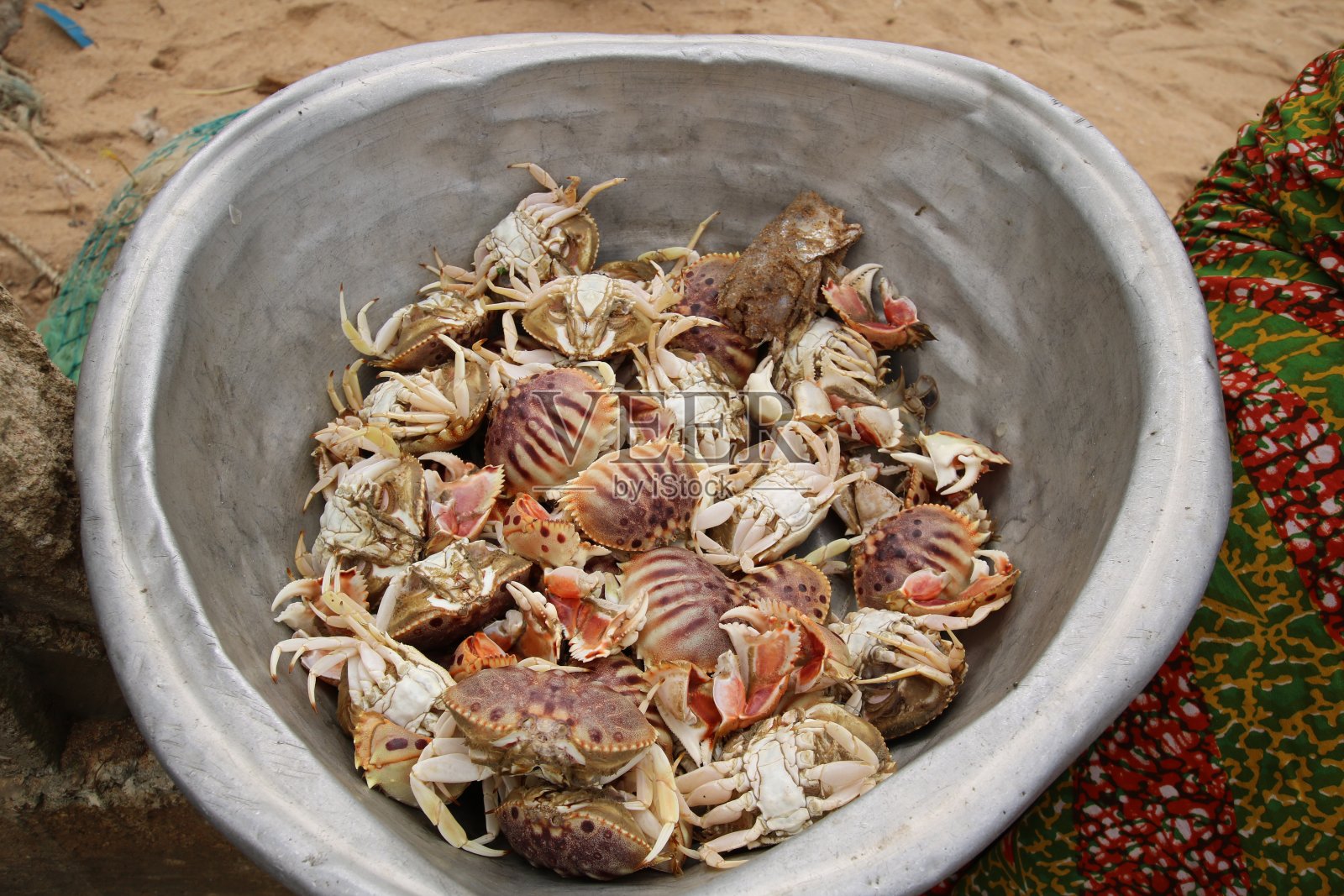 螃蟹，鱼市场，阿韦波佐，非洲多哥照片摄影图片