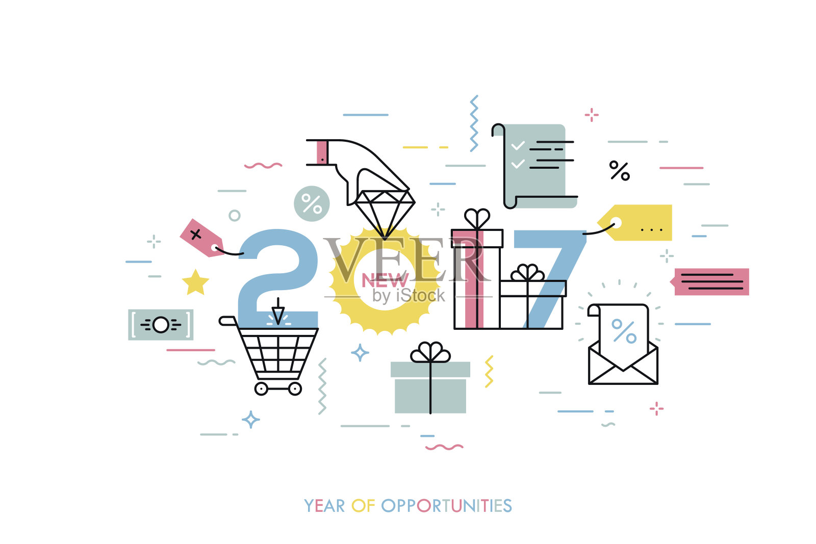 信息图表概念2017年的机遇插画图片素材