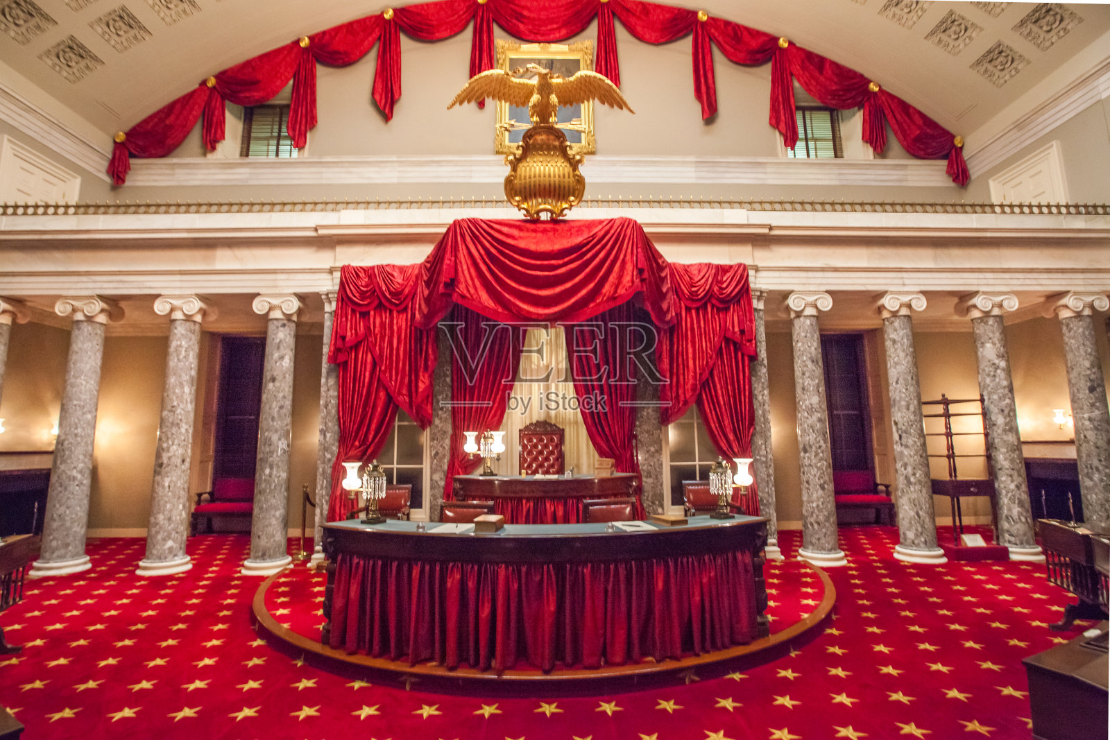 美国国会大厦的旧参议院会议厅照片摄影图片