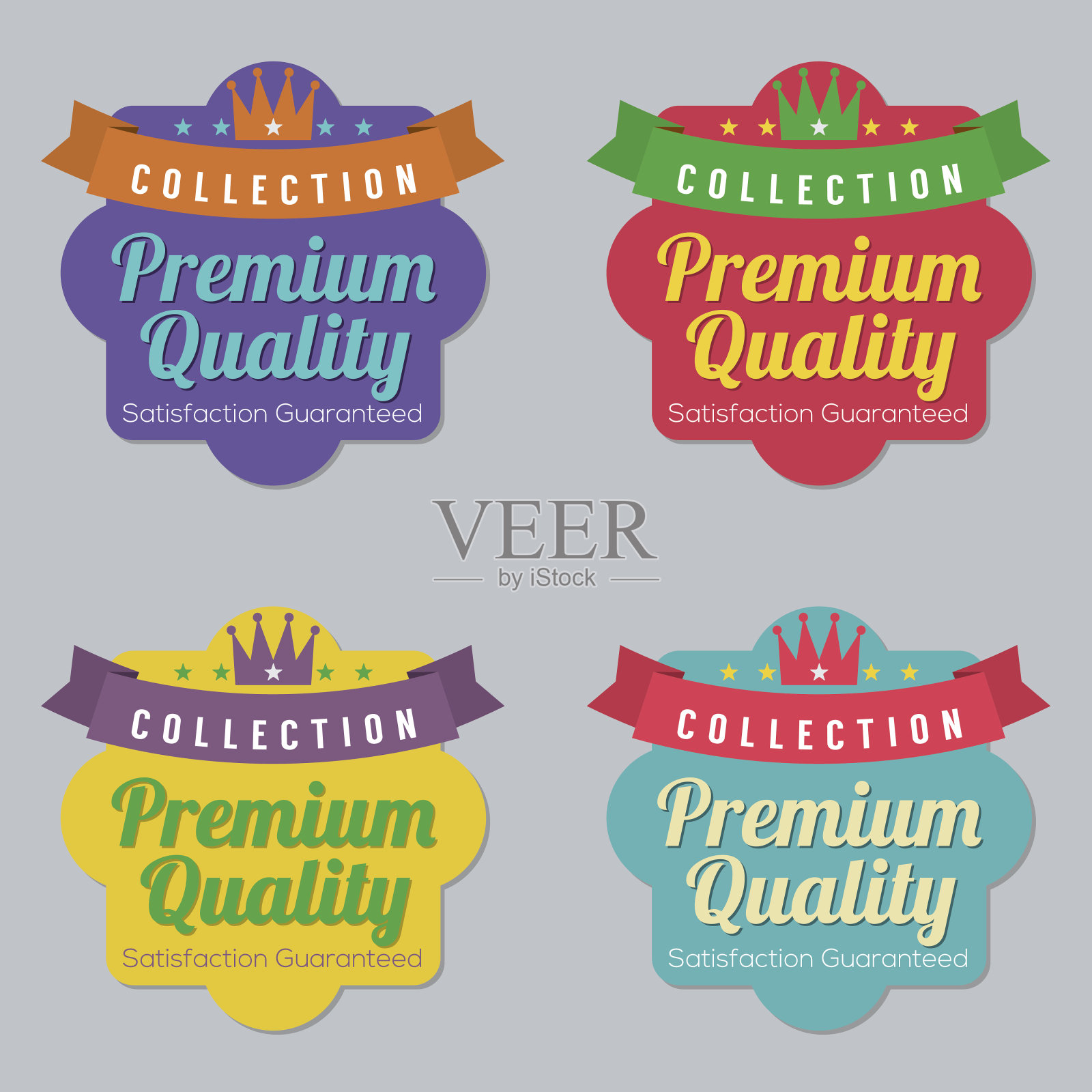 彩色徽章标签设计元素图片