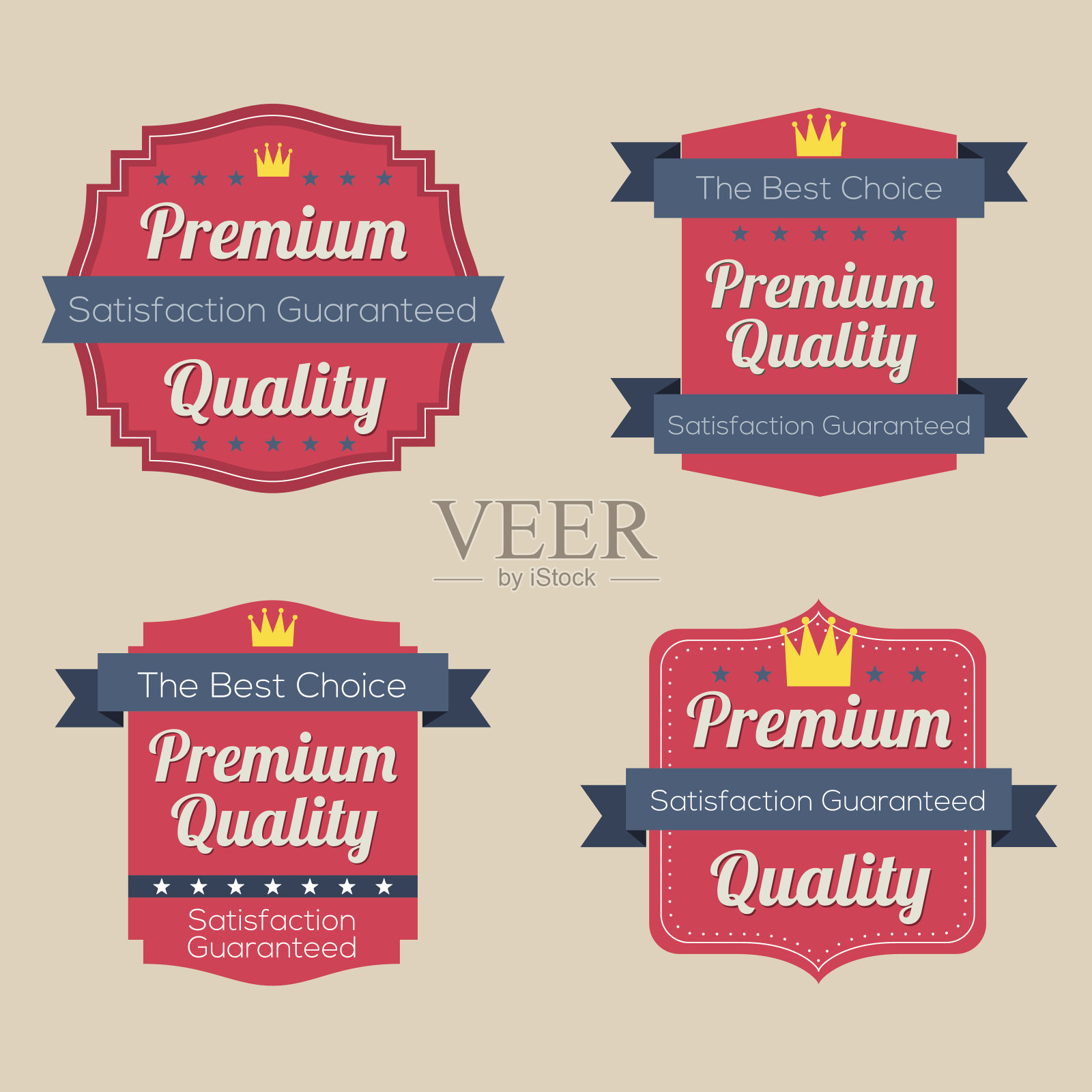 一套复古复古徽章设计元素图片