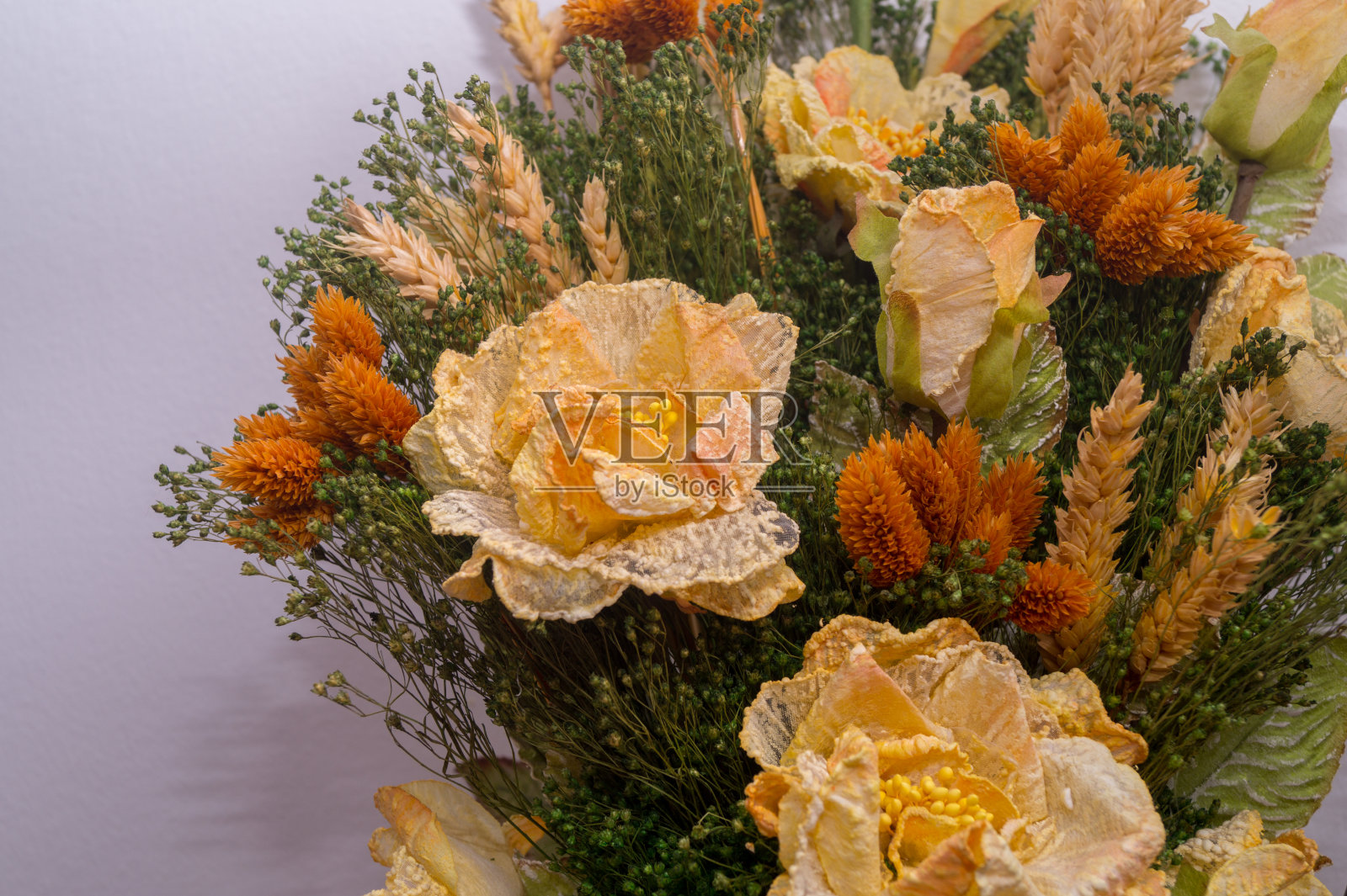 一束干花和罂粟花照片摄影图片