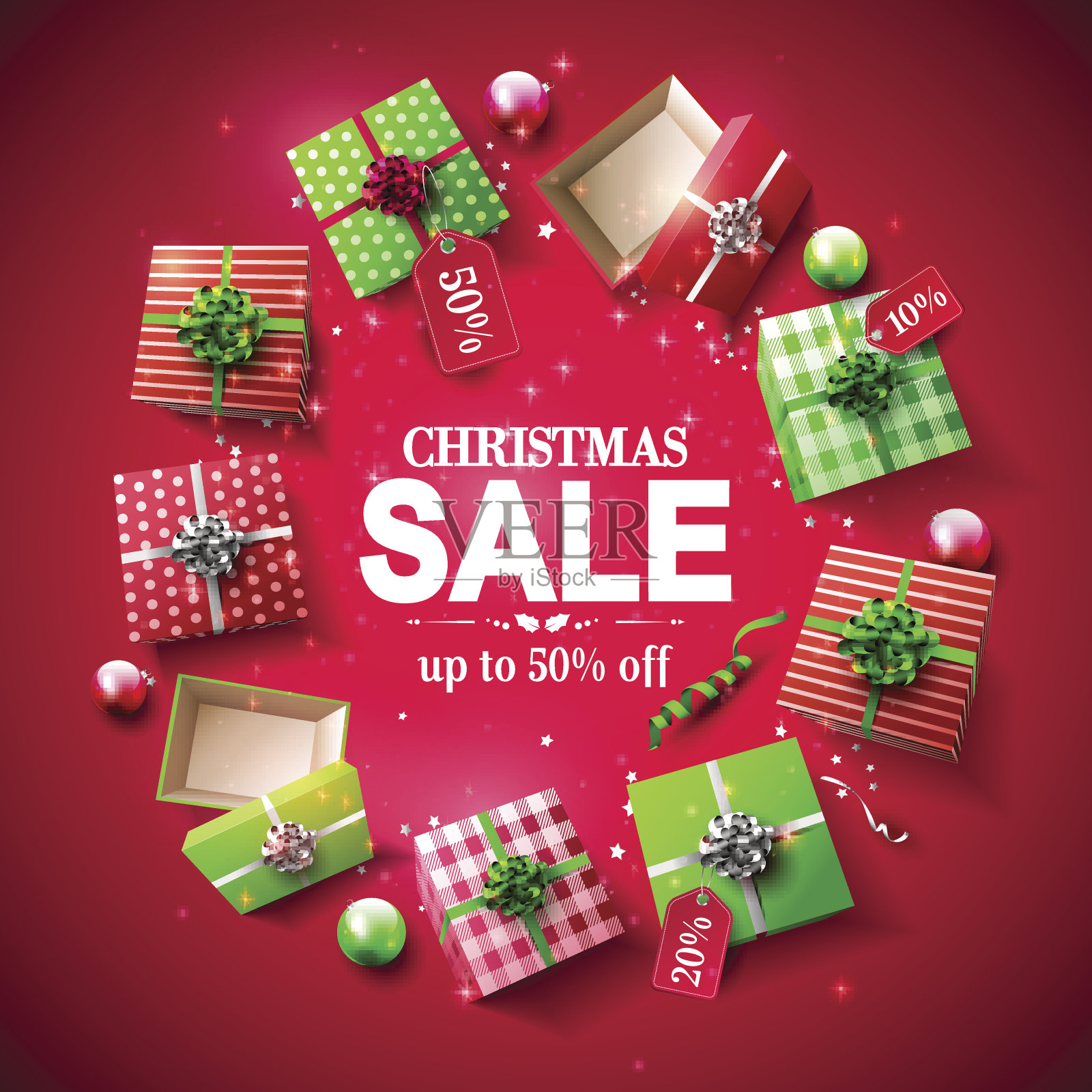 圣诞节销售海报插画图片素材