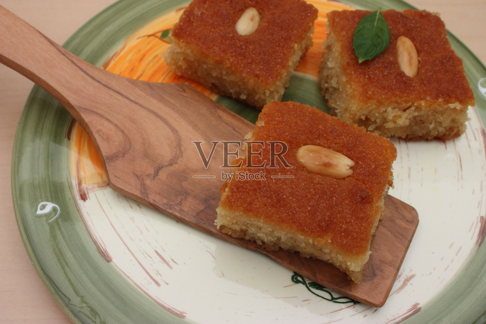 Pâtisserie东欧-蜂蜜Semoule amandes照片摄影图片