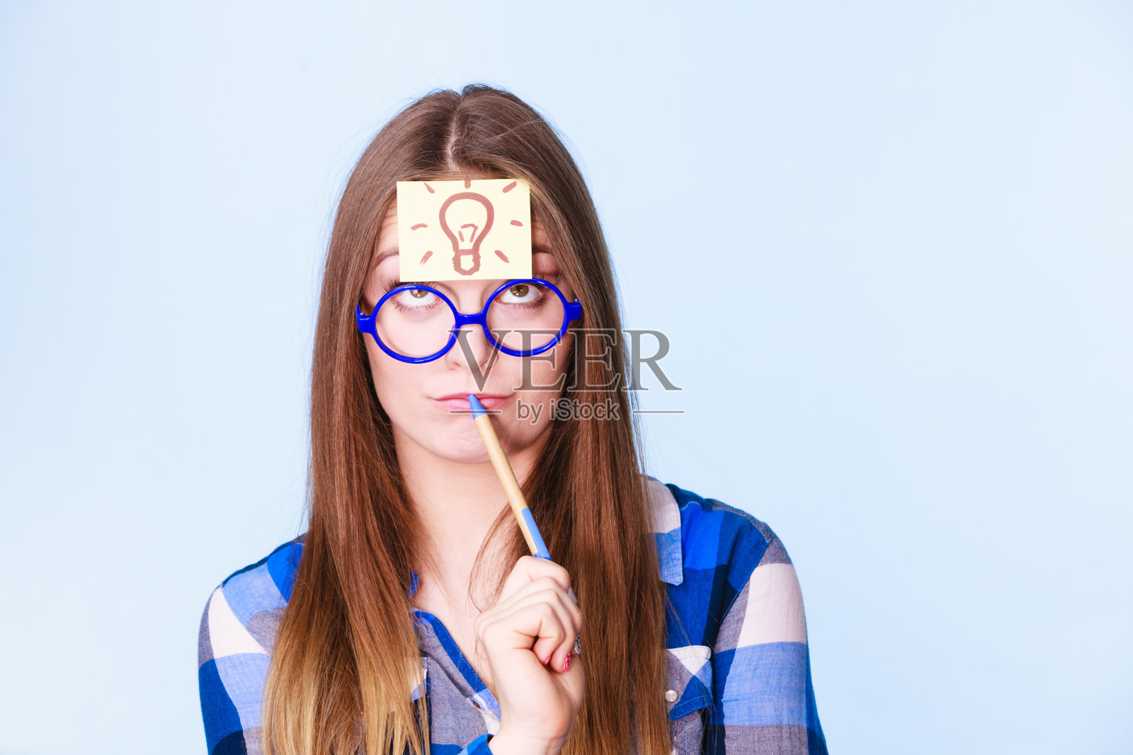 女人脑子里想的是点子照片摄影图片