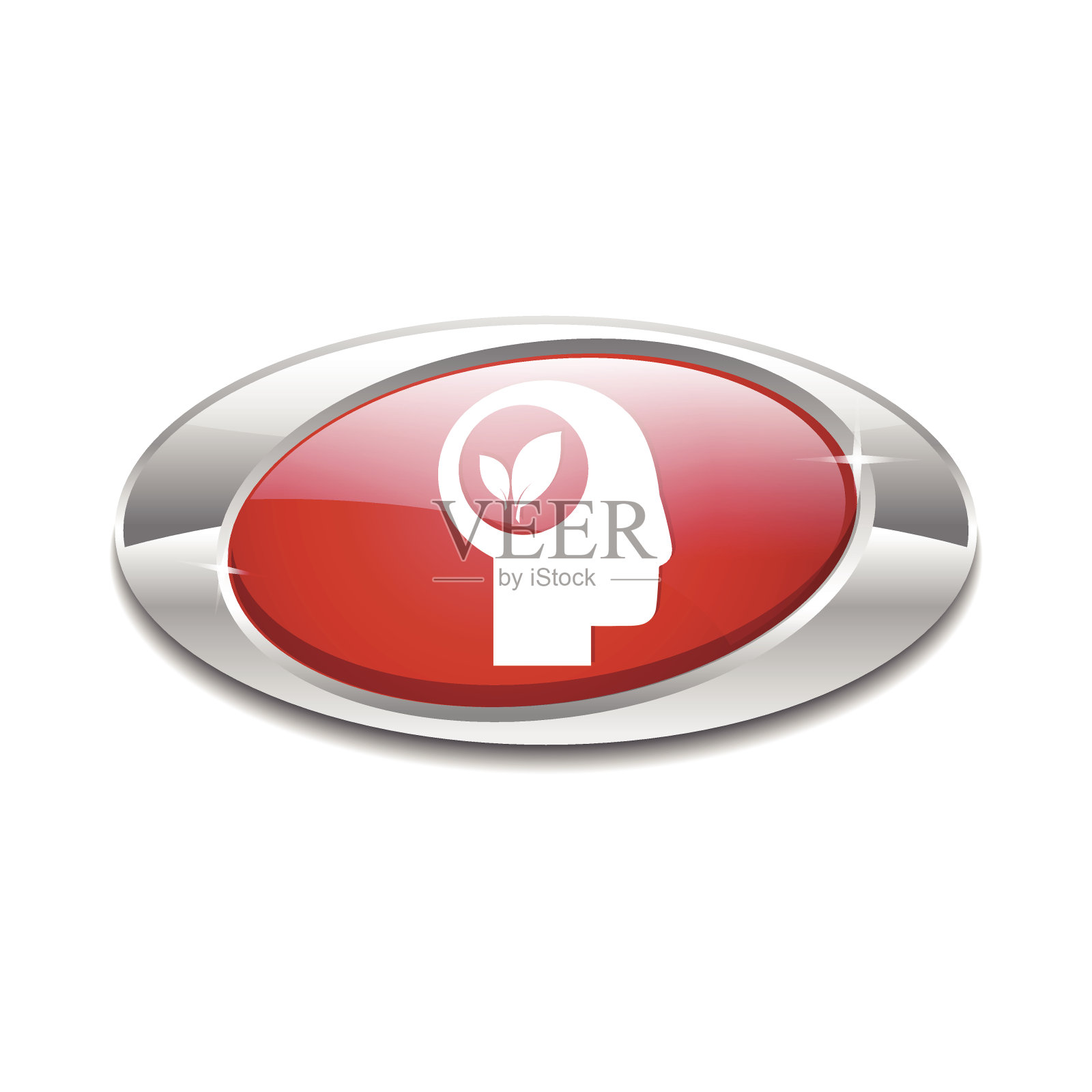 思考红色矢量图标按钮设计元素图片