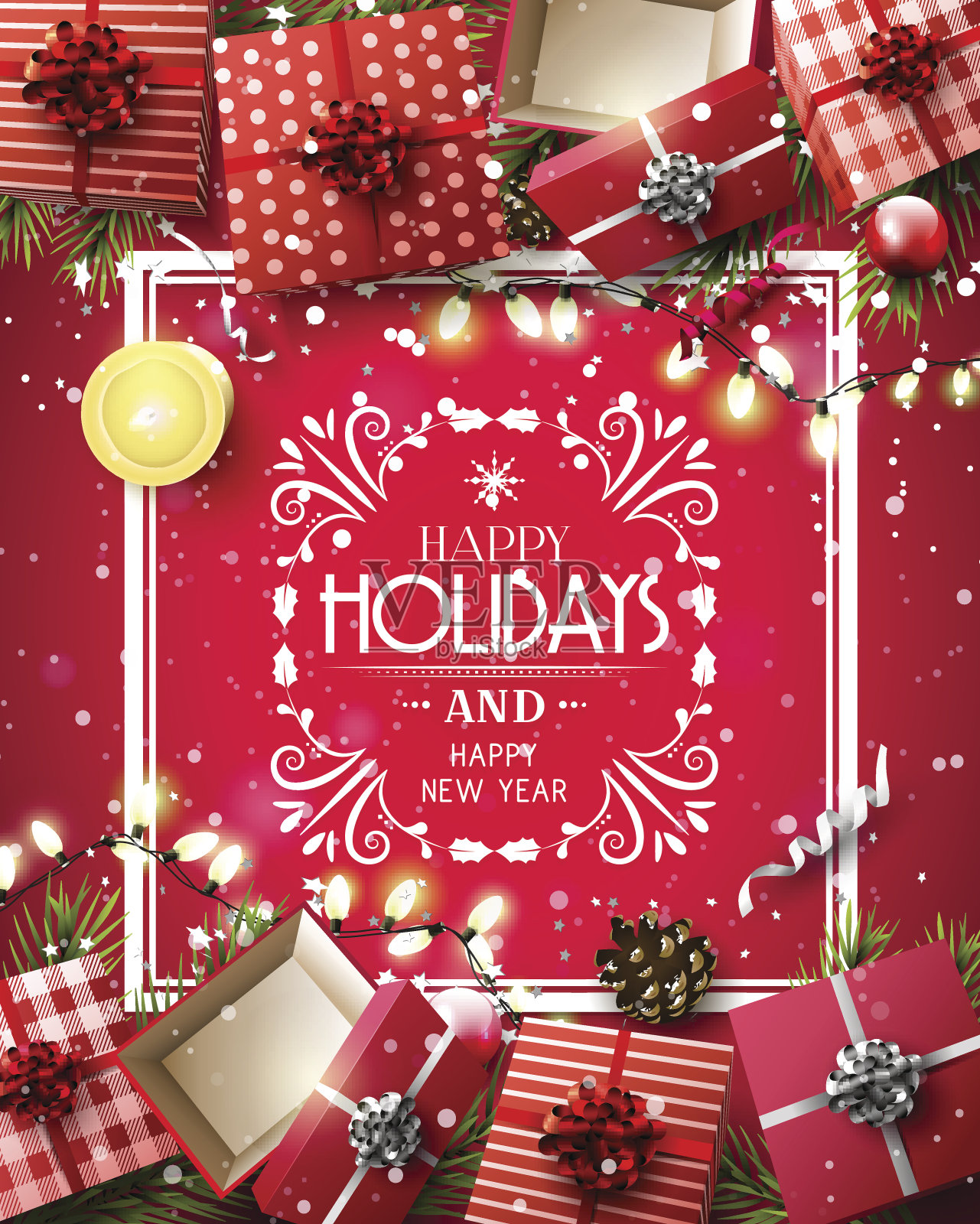 奢华圣诞贺卡插画图片素材