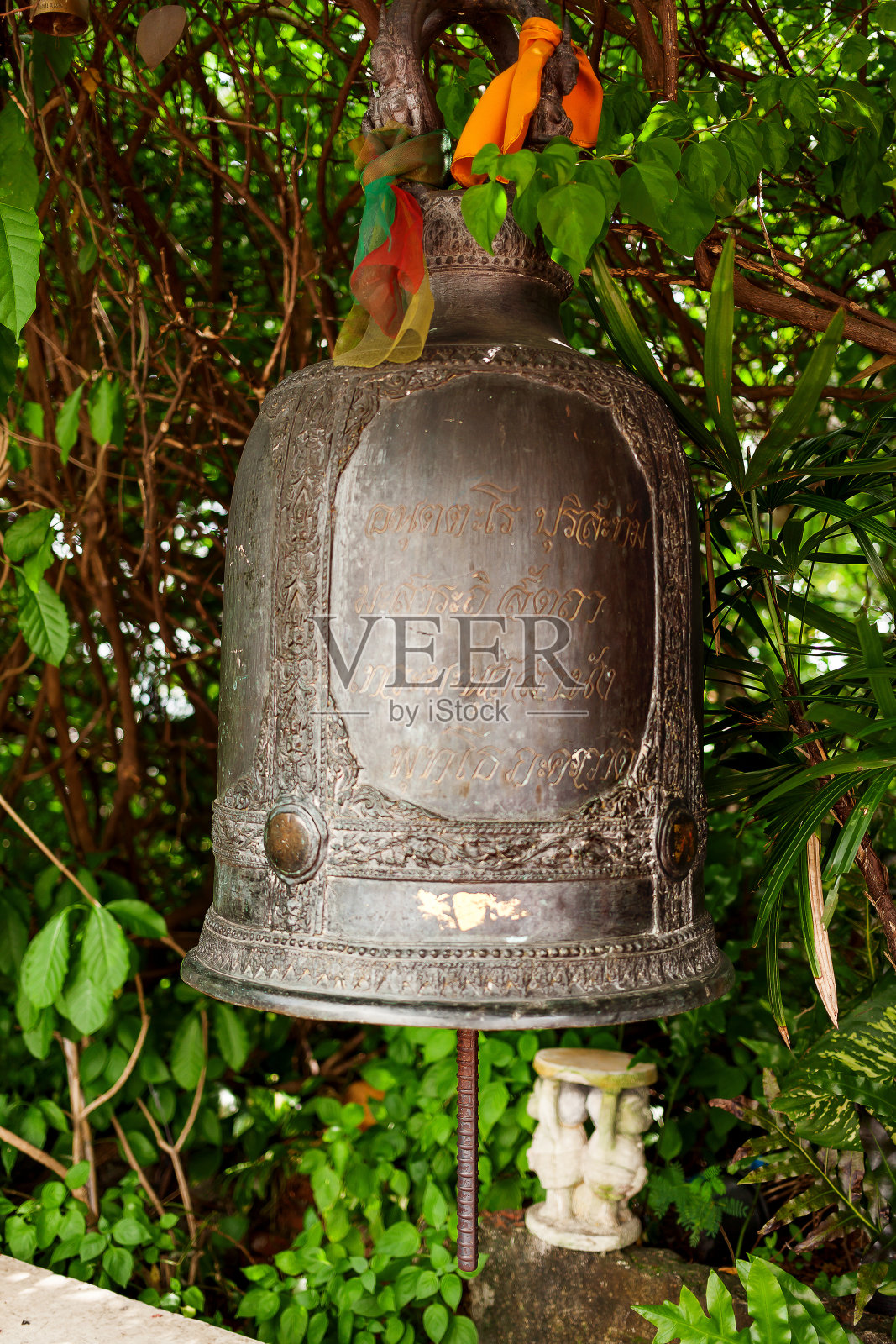 圣钟在Wat Saket (Golden Mount)，曼谷，泰国。照片摄影图片