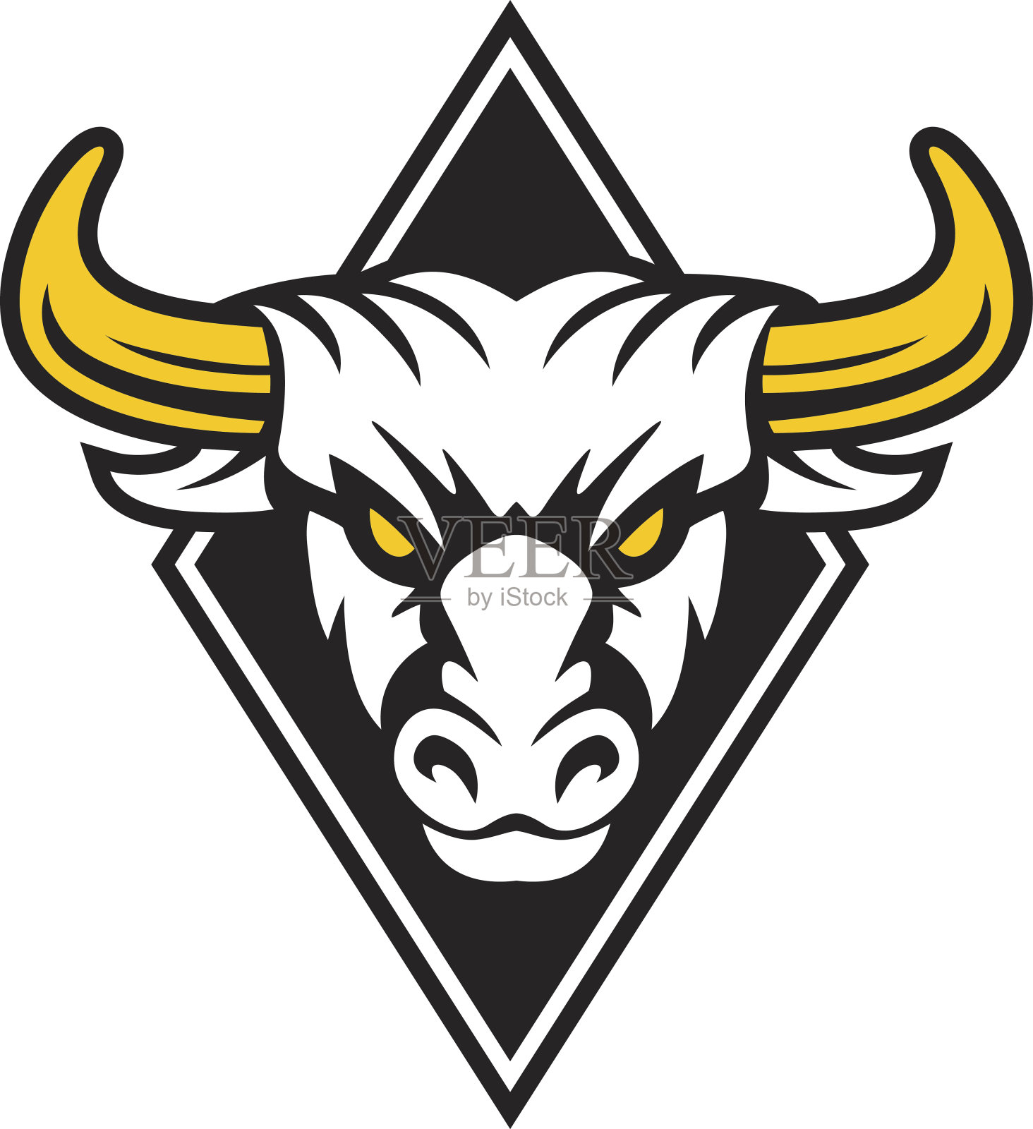 黄牛角徽插画图片素材