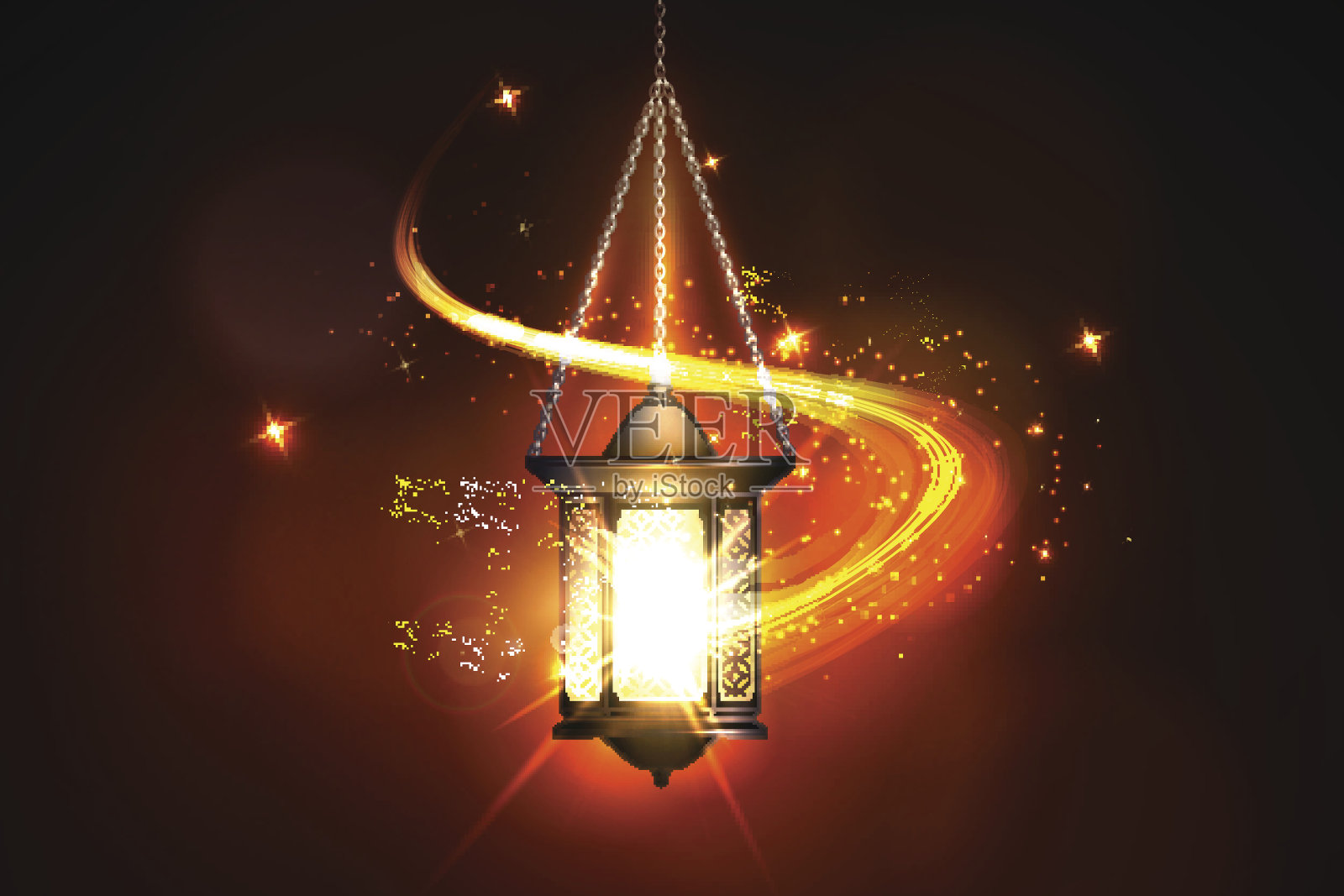 斋月节灯笼插画图片素材