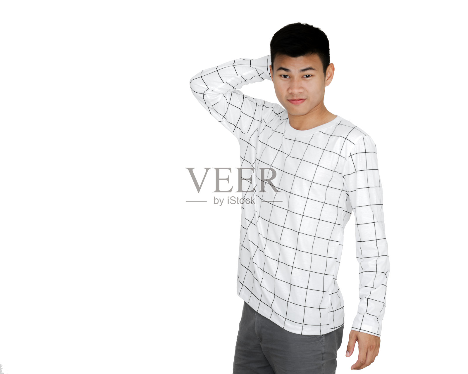 一个年轻英俊的亚洲男人的肖像照片摄影图片