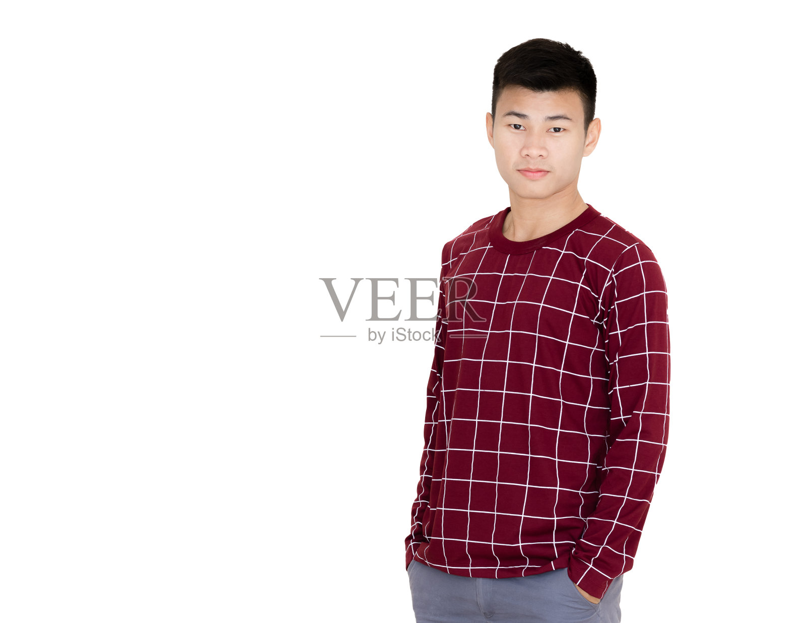 一个年轻英俊的亚洲男人的肖像照片摄影图片