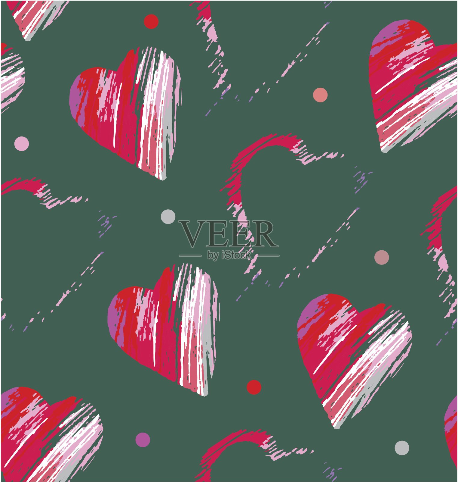 心形笔画插画图片素材