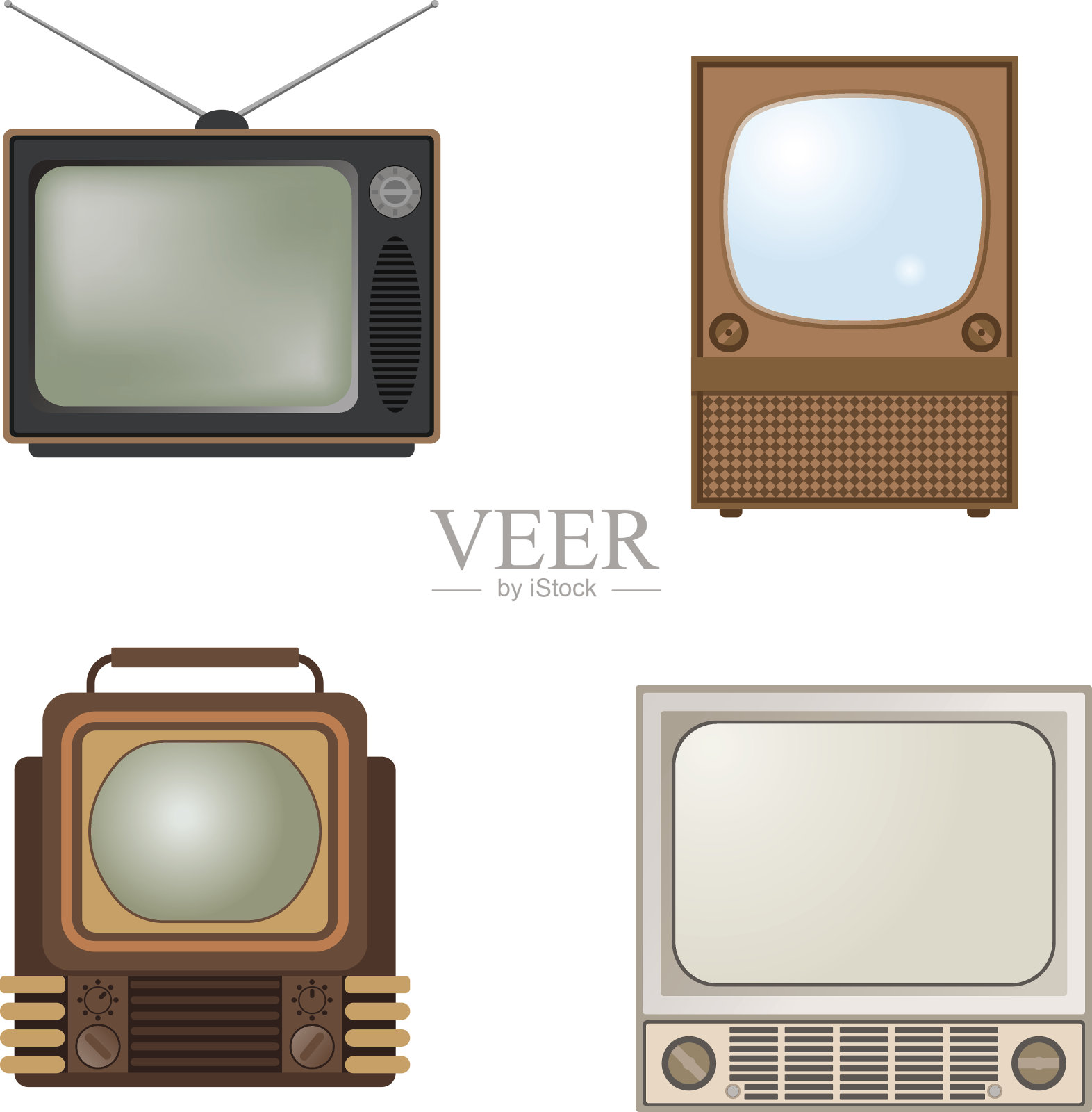 复古电视屏幕矢量插图插画图片素材