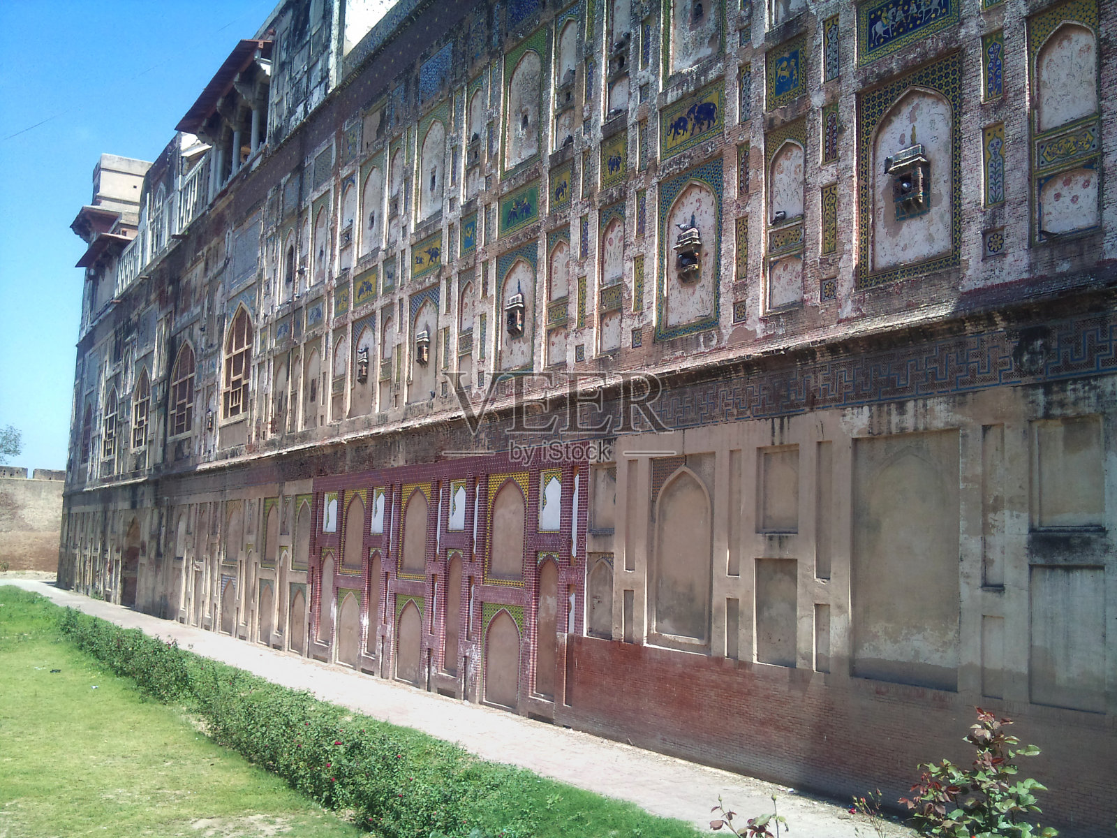 拉合尔堡内的墙壁照片摄影图片