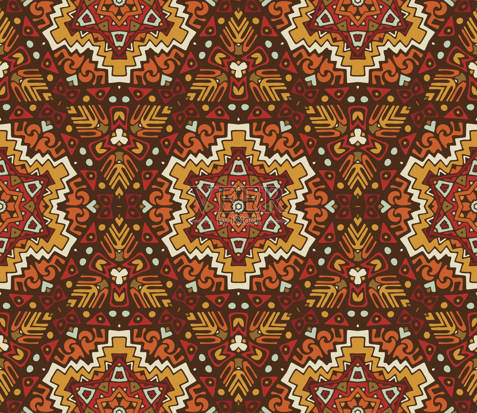 秋unddian无缝马赛克图案插画图片素材