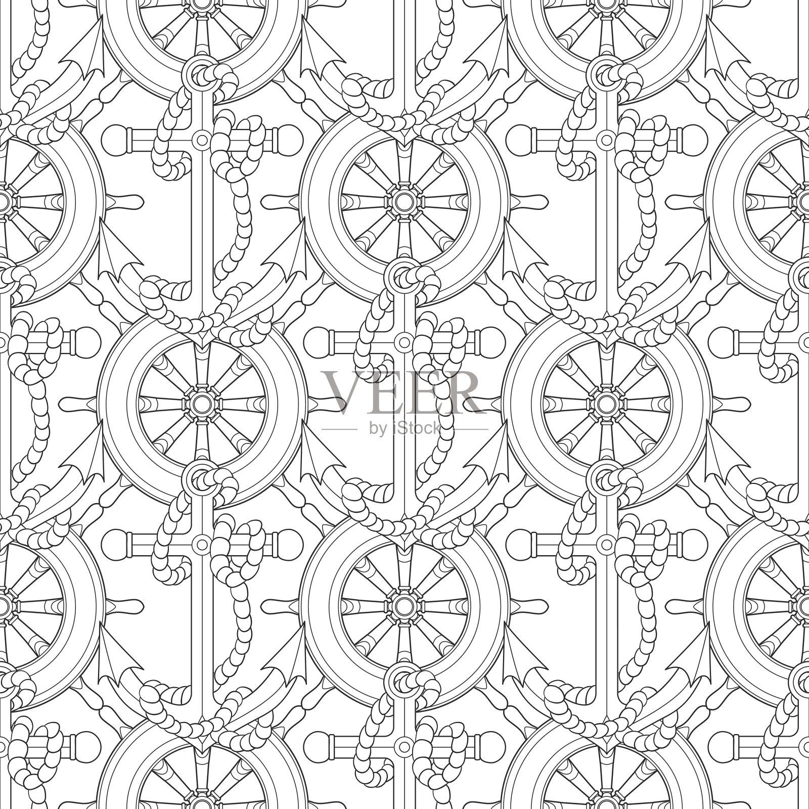 船舶设备无缝模式。插画图片素材