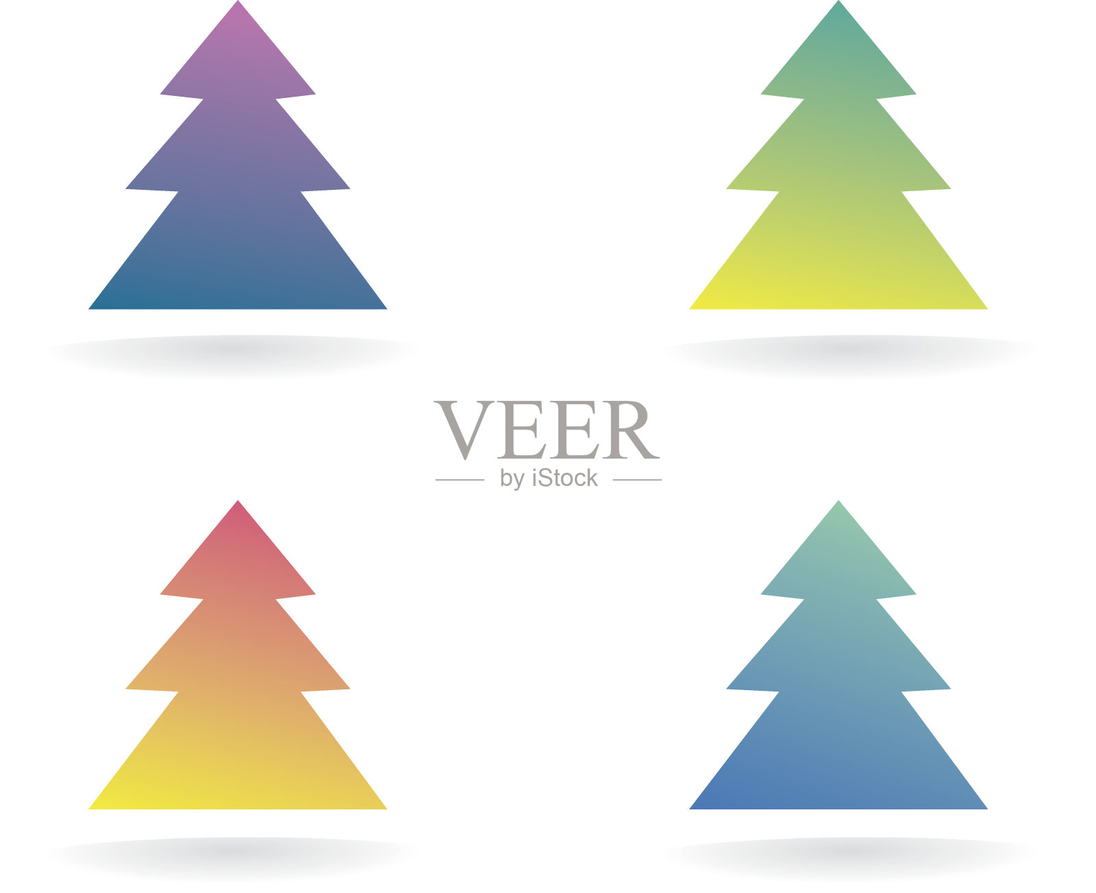 抽象的圣诞树矢量图标概念。好作为标志模板插画图片素材