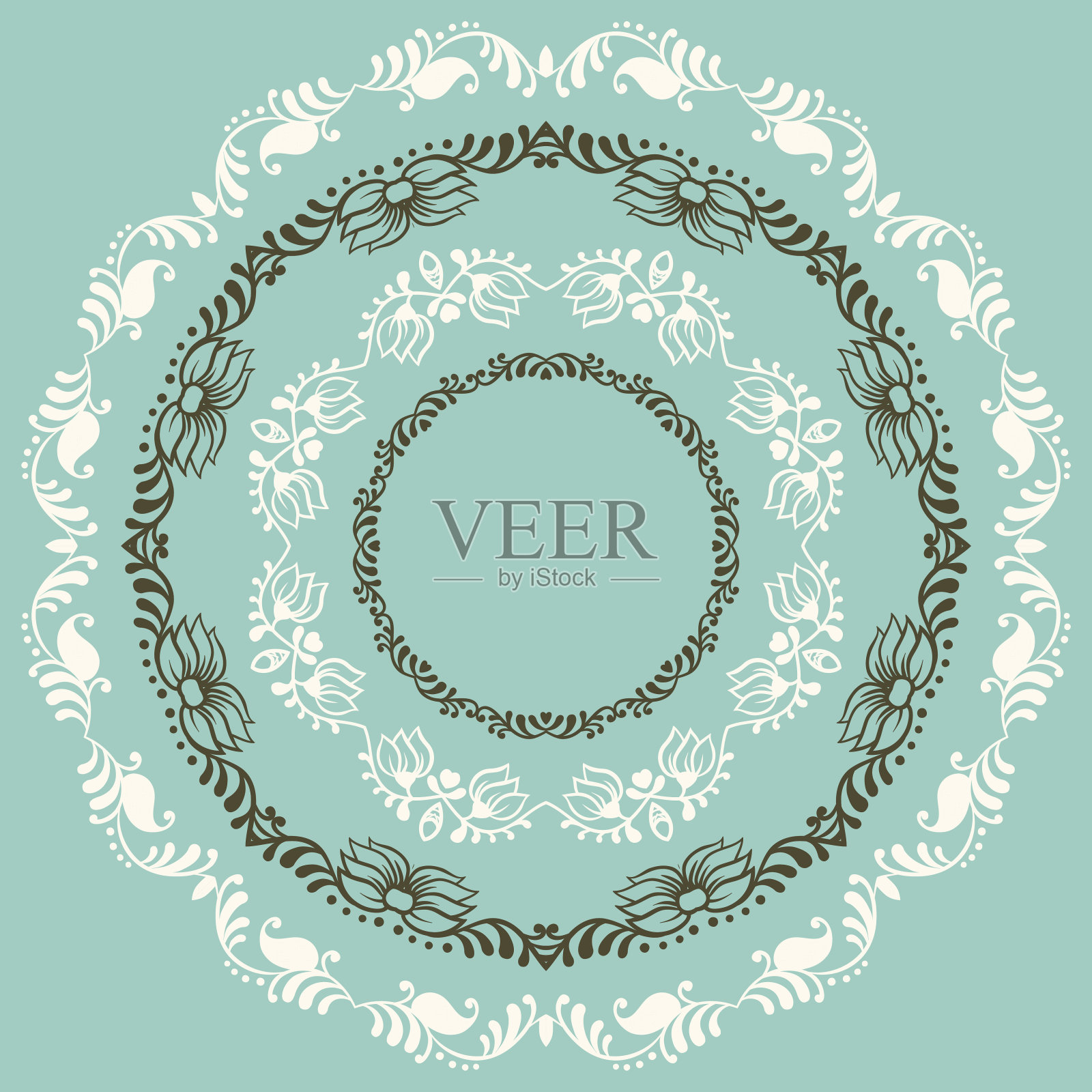 摘要植物圈，矢量背景与地方为您的文本。插画图片素材