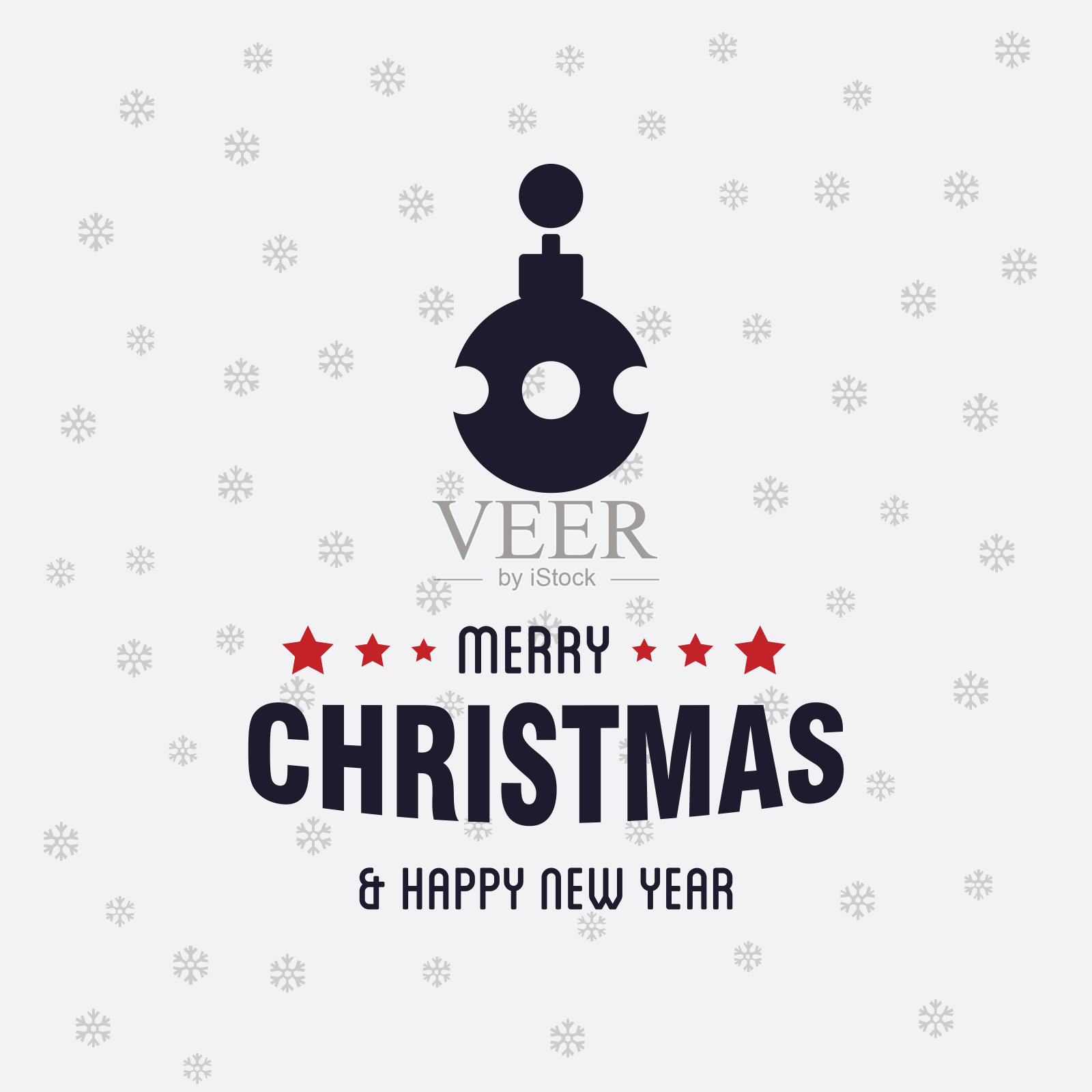 圣诞快乐，恭贺新禧。圣诞装饰球插画图片素材