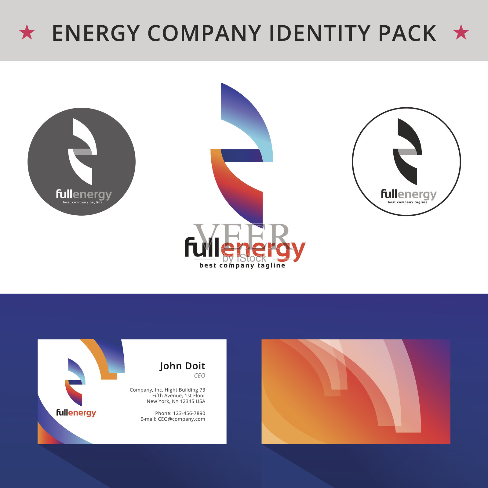 抽象的能量单位包矢量概念。访问卡，文件夹，cd，插画图片素材