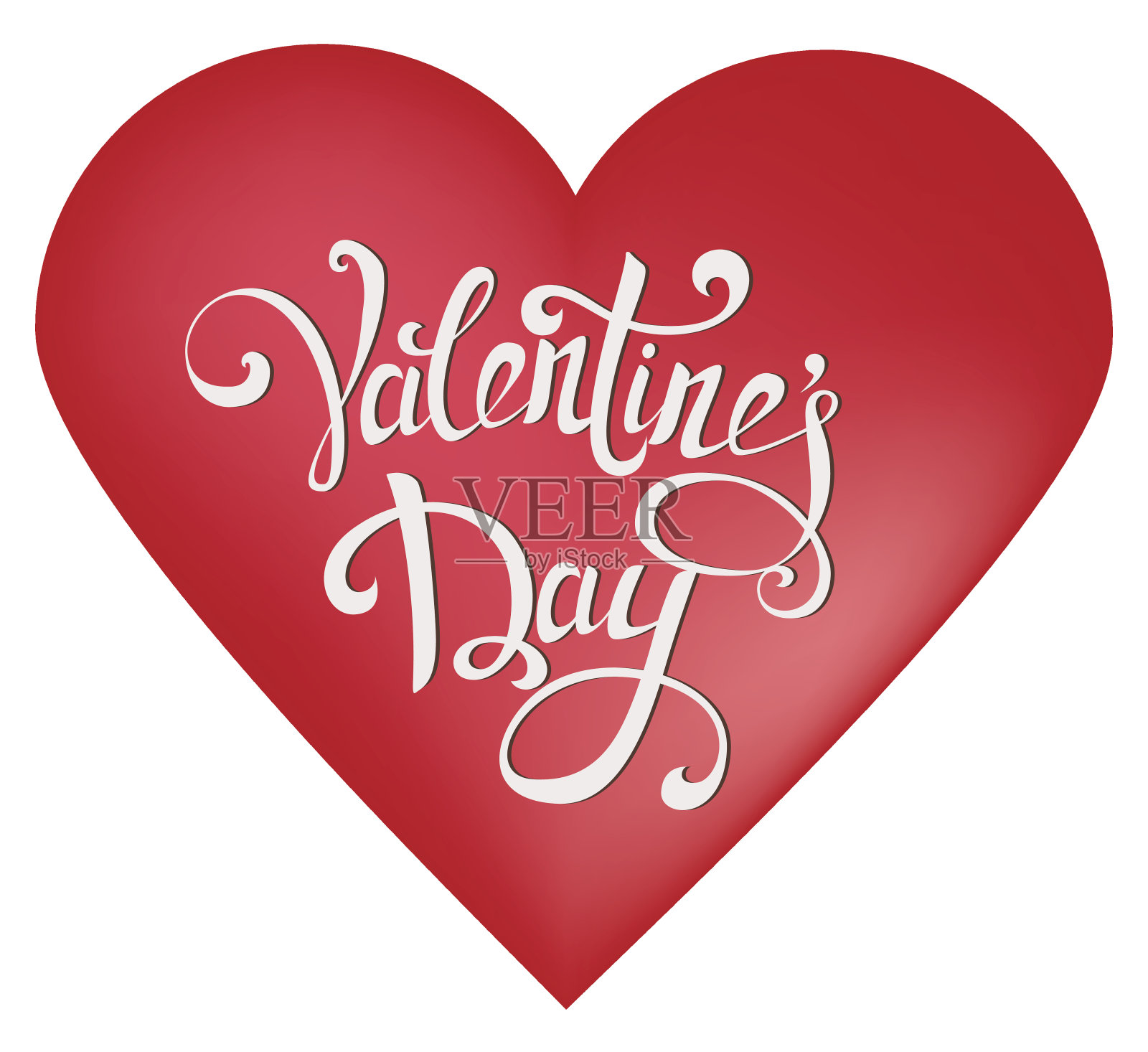 情人节贺卡快乐。白底红心插画图片素材