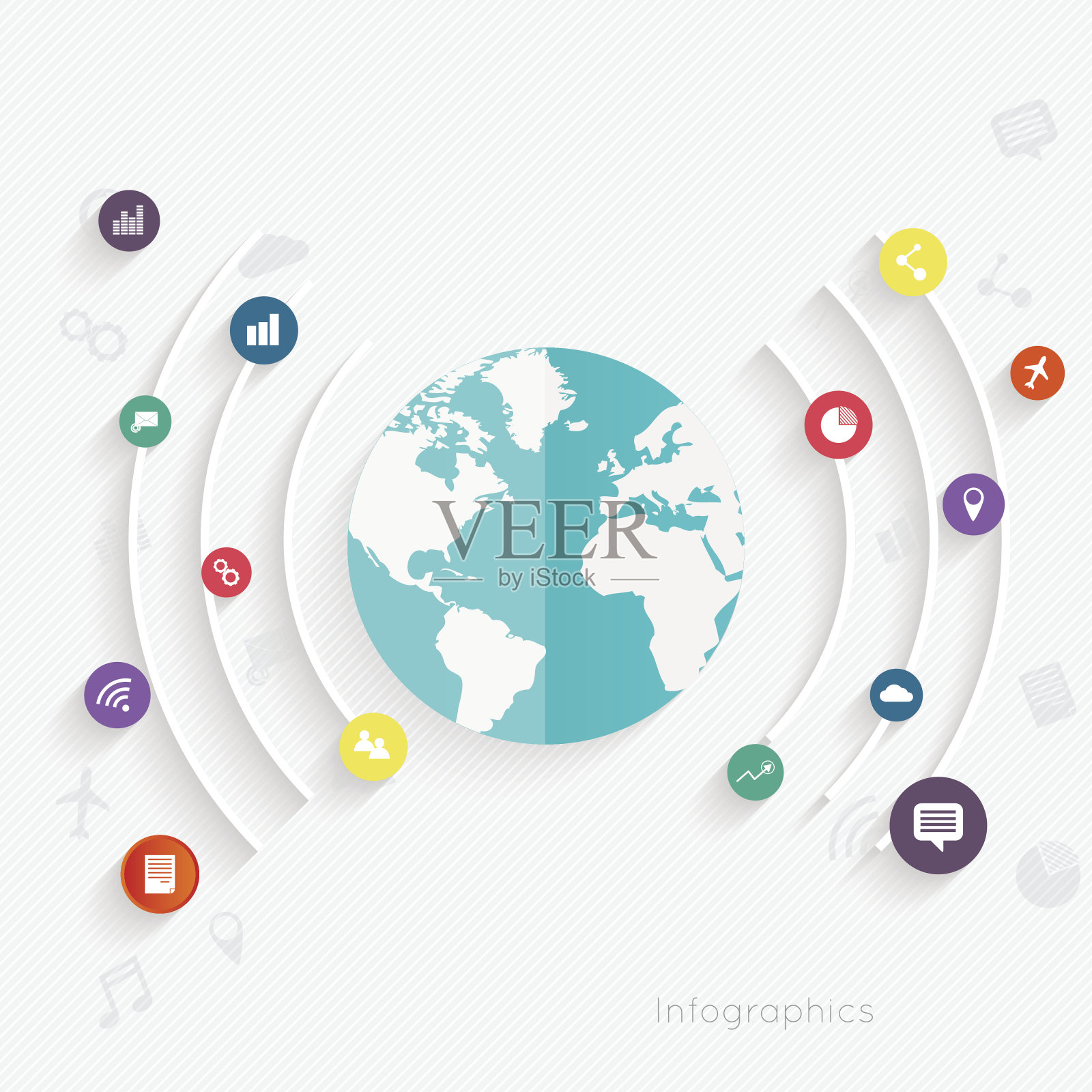 摘要数字插图信息图。插画图片素材