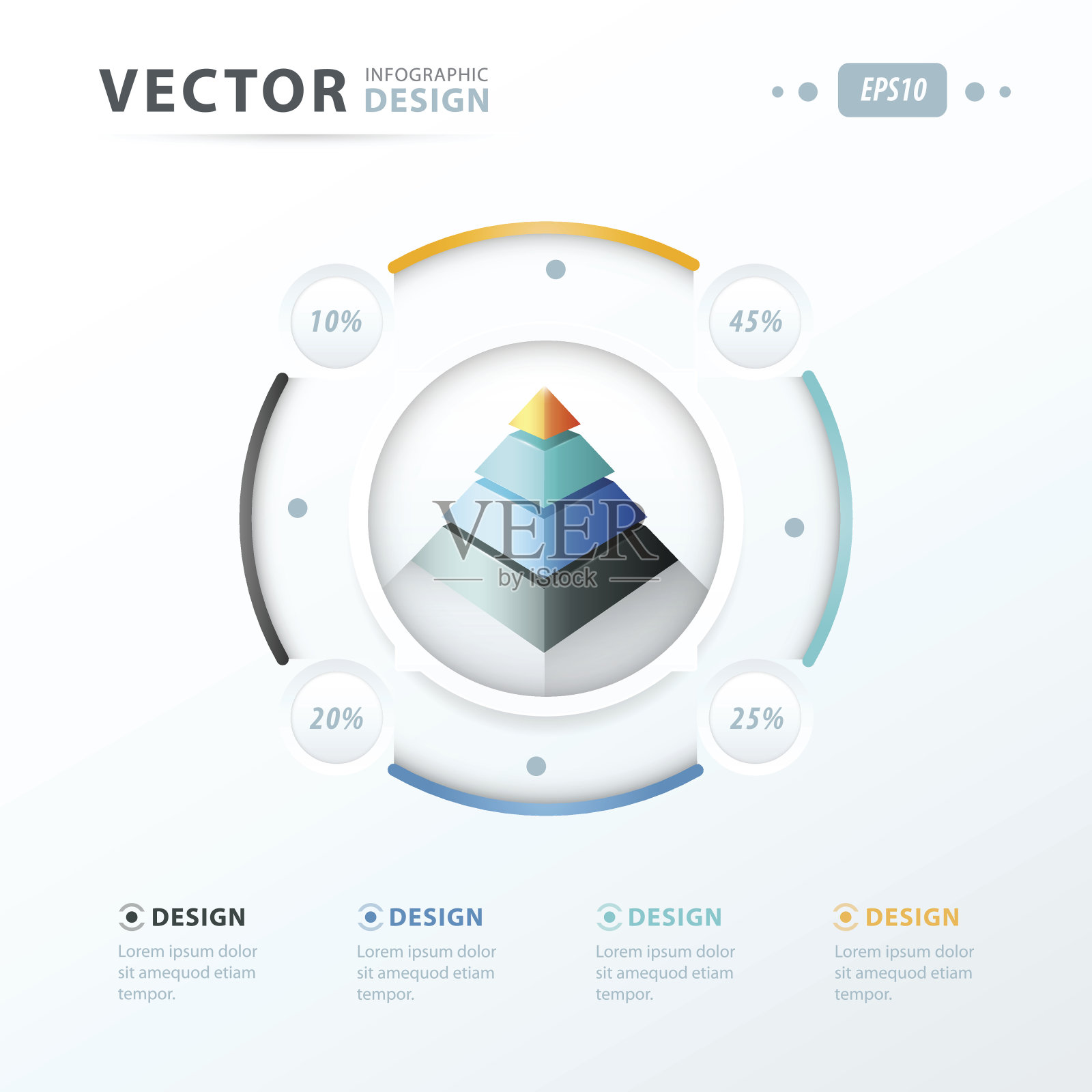 金字塔信息图模板设计设计模板素材