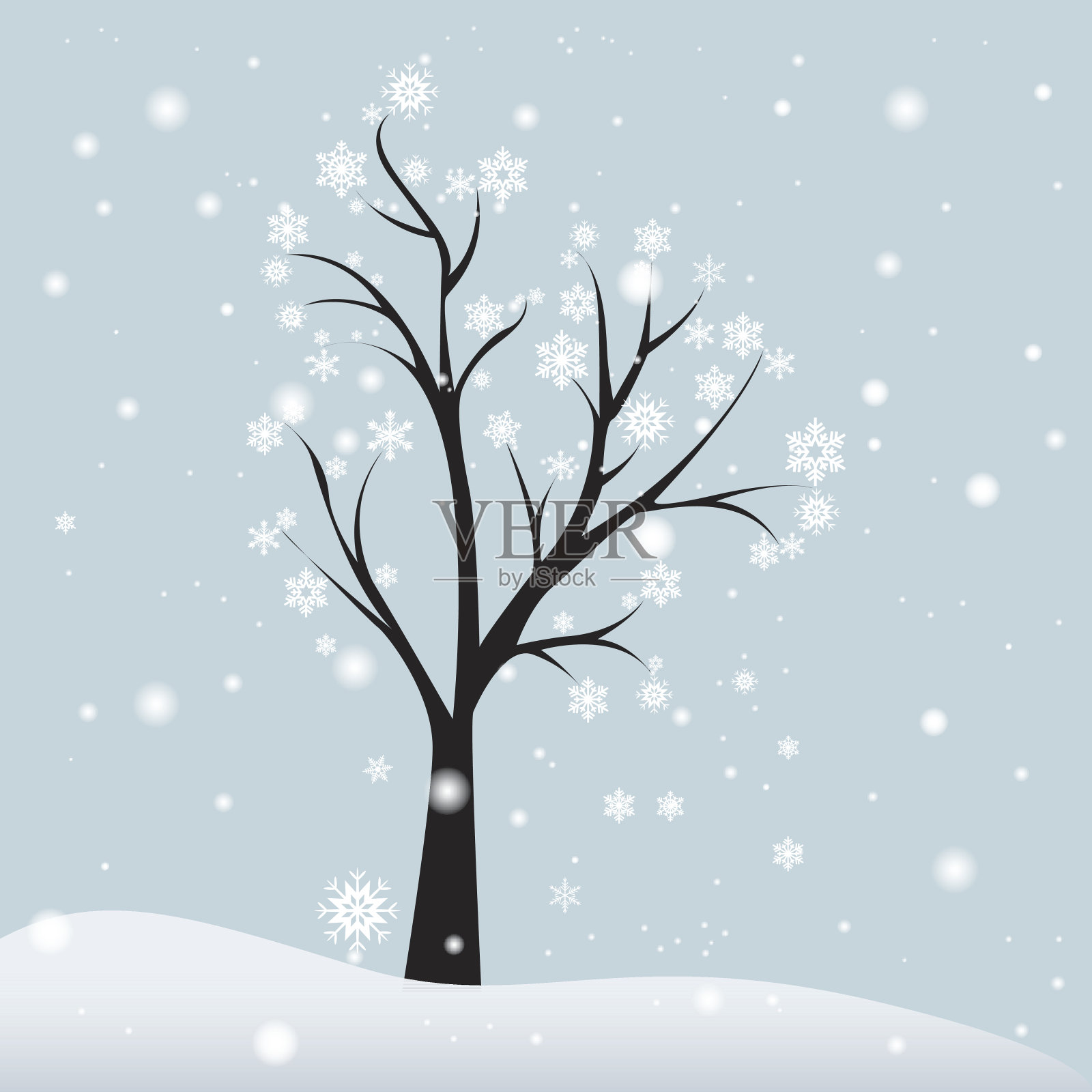 冬天的树插画图片素材