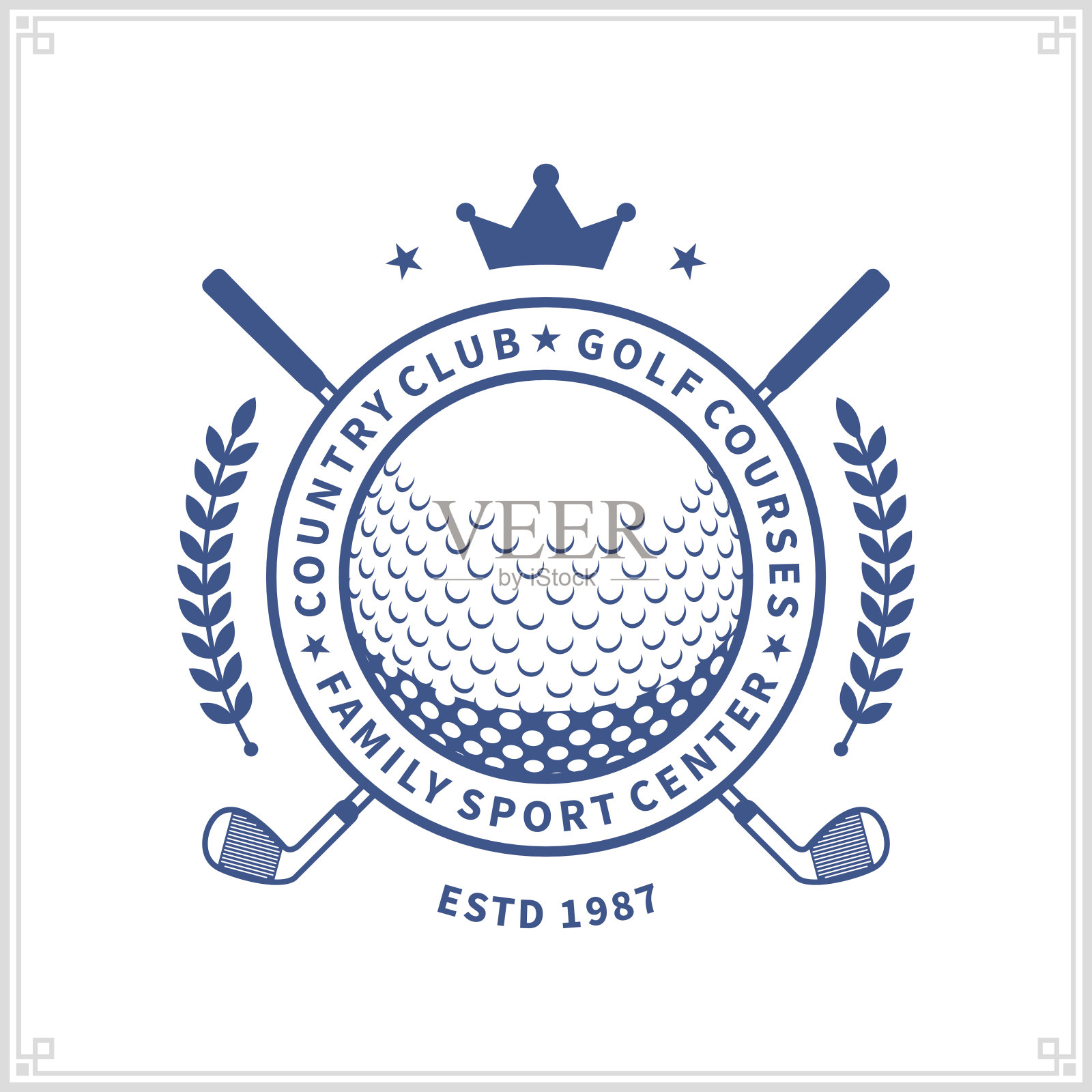 高尔夫俱乐部的标签设计元素图片