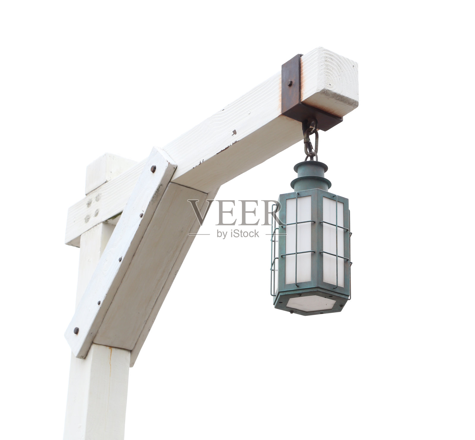 街灯孤立在白色照片摄影图片