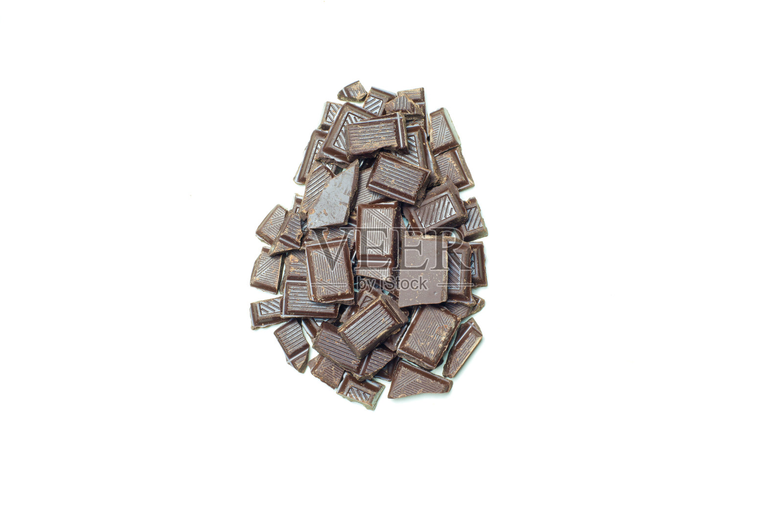 复活节彩蛋形状的巧克力块照片摄影图片