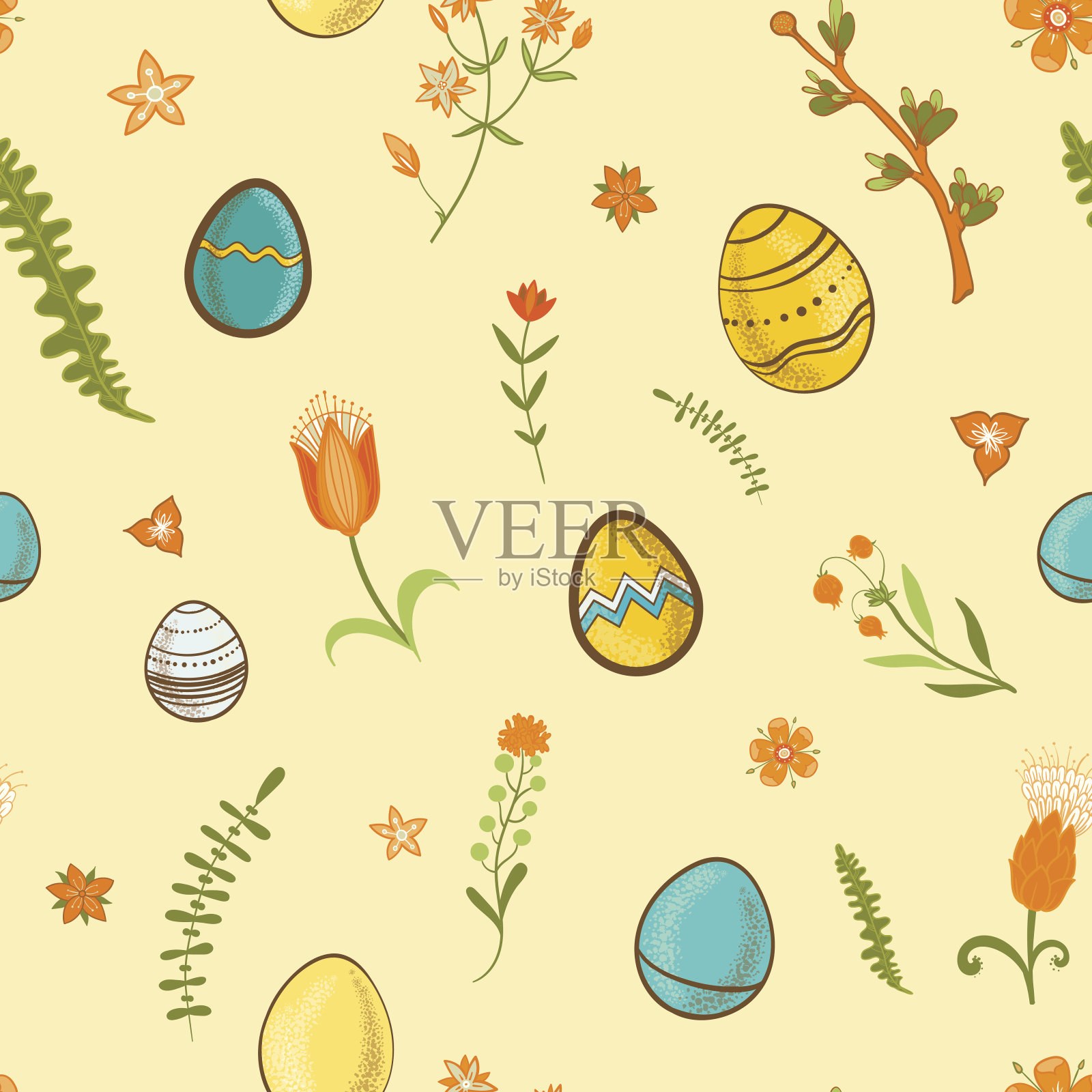 复活节无缝的背景插画图片素材