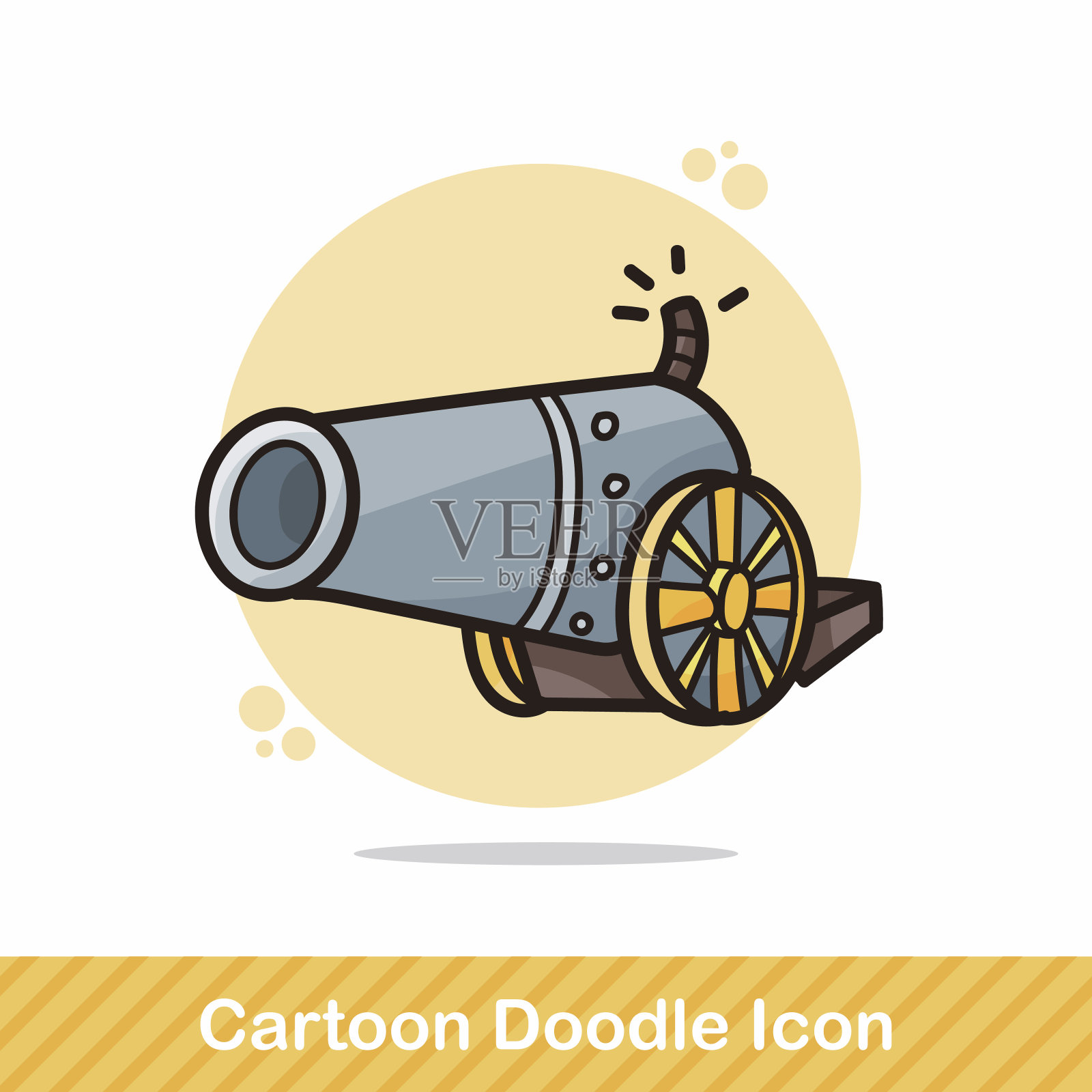 大炮涂鸦插画图片素材