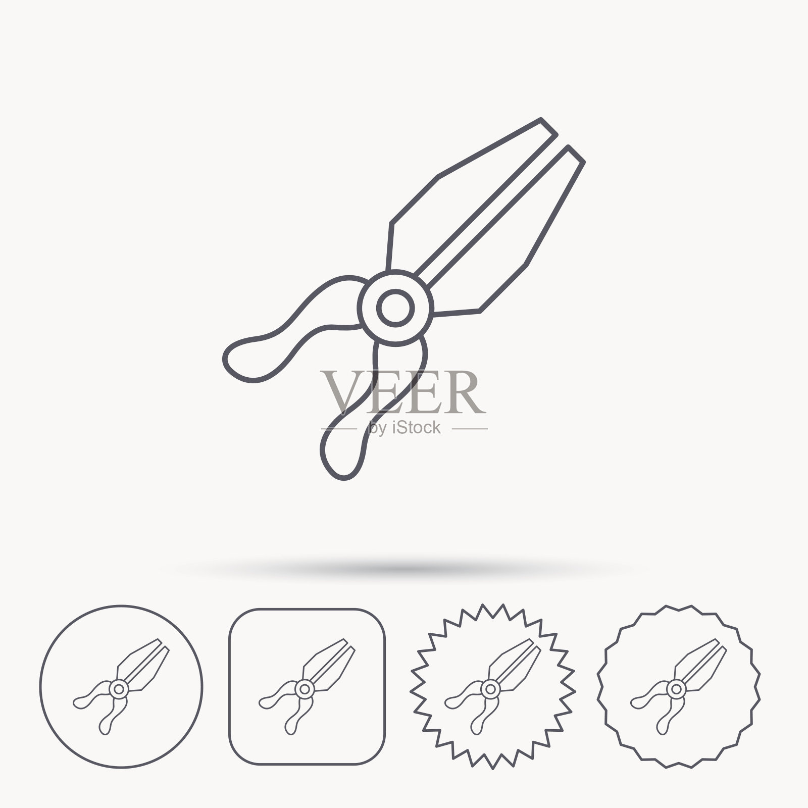 钳图标。修理修理工具标志。设计元素图片