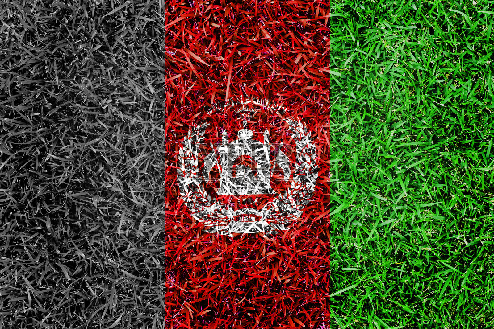 阿富汗国旗颜色草纹理背景照片摄影图片