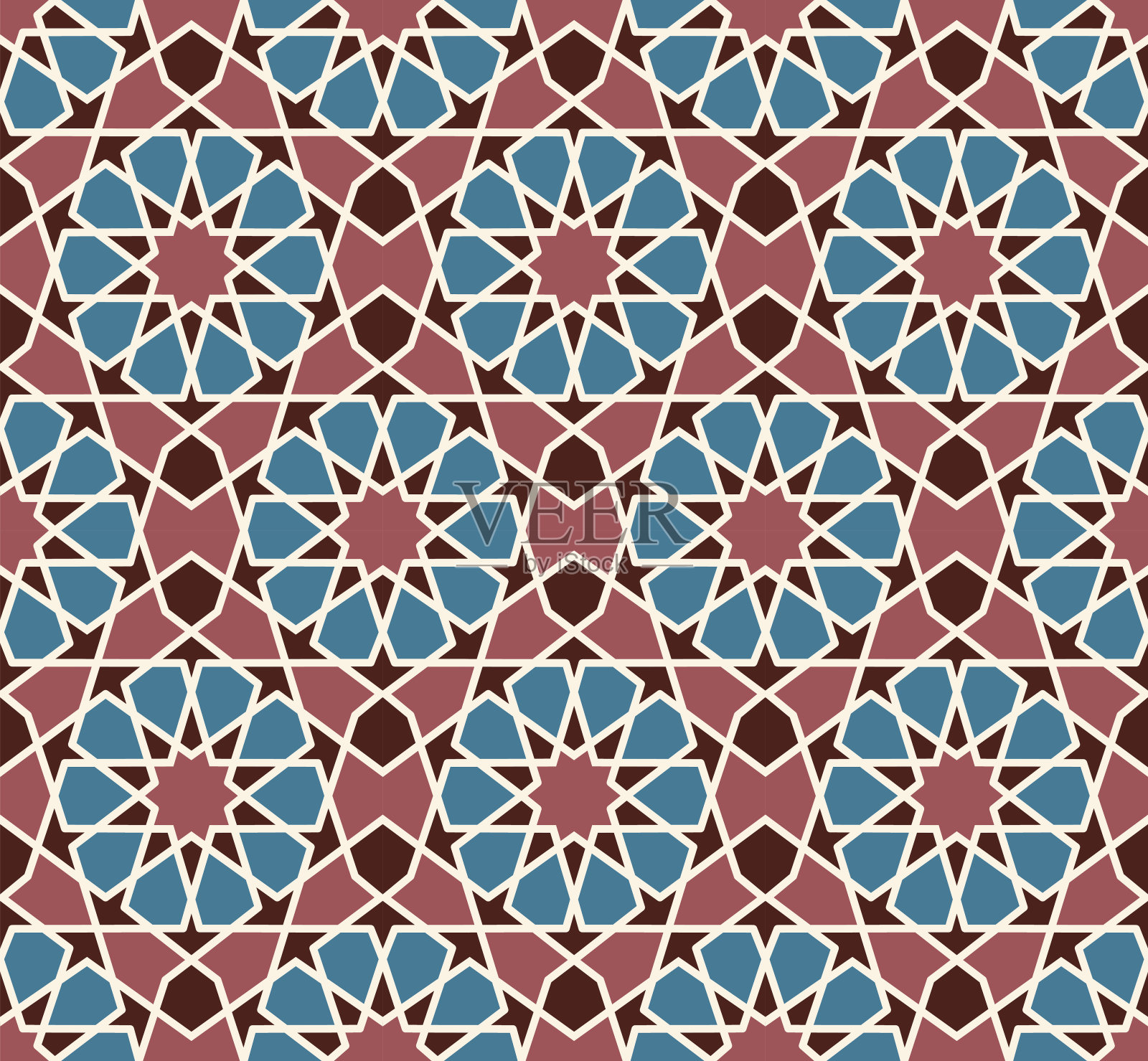 向量无缝模式。丰富多彩的民族装饰。阿拉伯式花纹的风格。伊斯兰艺术。插画图片素材