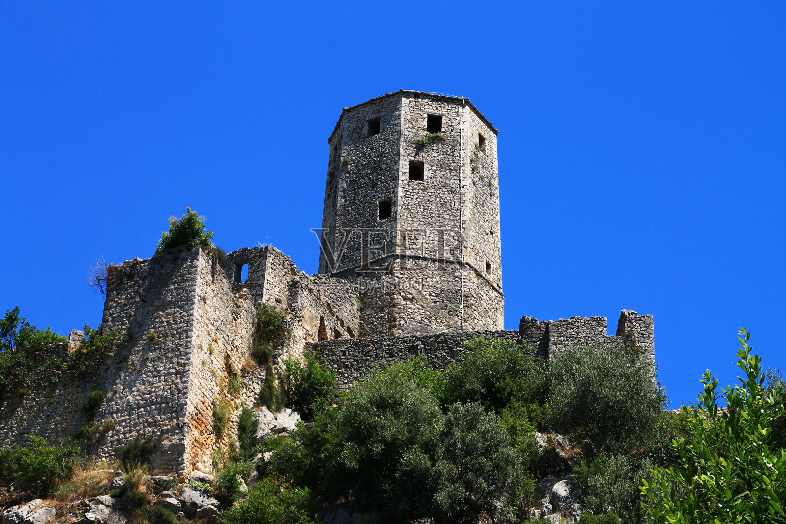 波斯尼亚和黑塞哥维那波奇泰利的城堡照片摄影图片