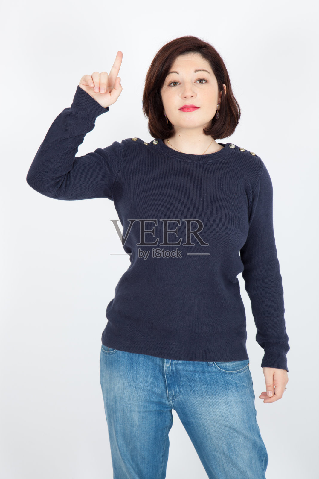 美丽的女人在不同的衣服里有不同的表情照片摄影图片