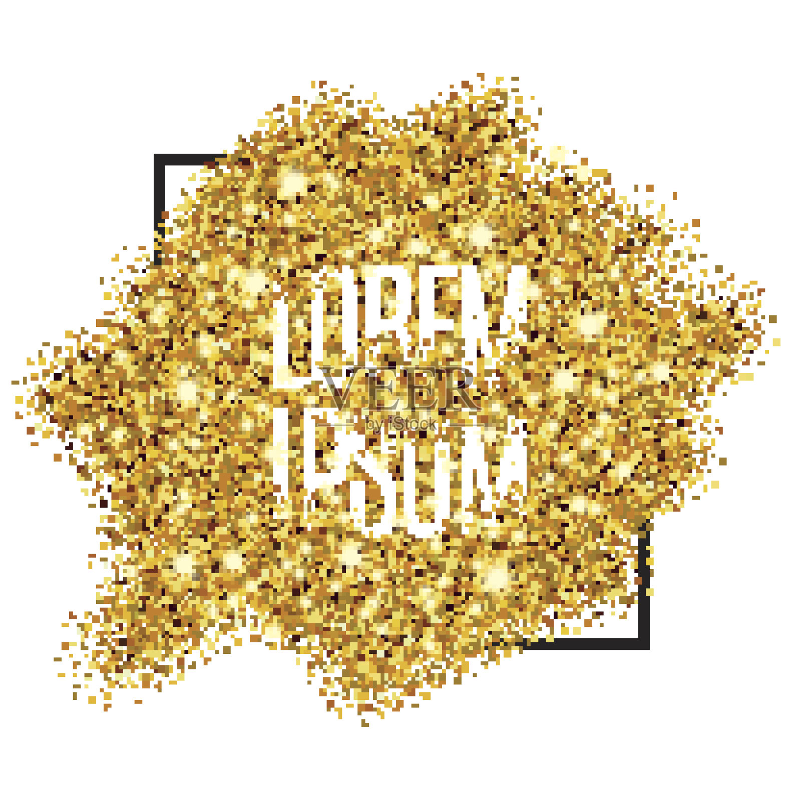 金色模糊背景在框架插画图片素材