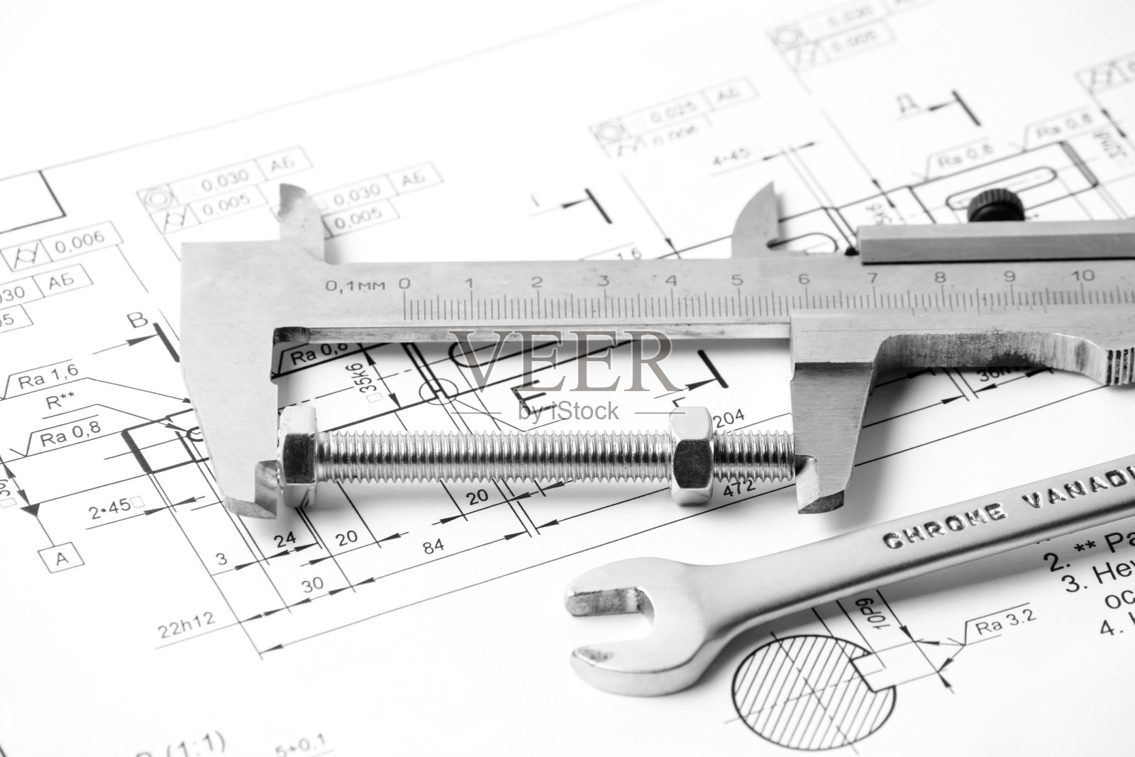 图纸中的测量和绘图仪器照片摄影图片