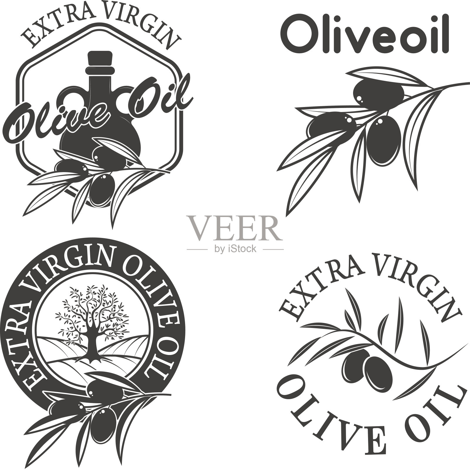 特级初榨橄榄油标签。插画图片素材