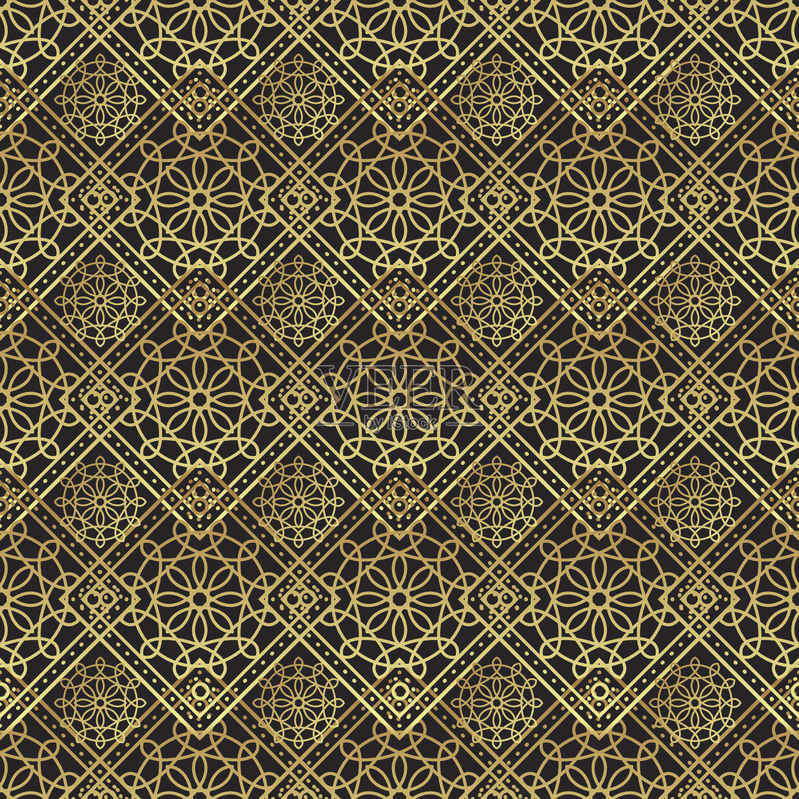 复古奢华的黄金背景艺术装饰插画图片素材