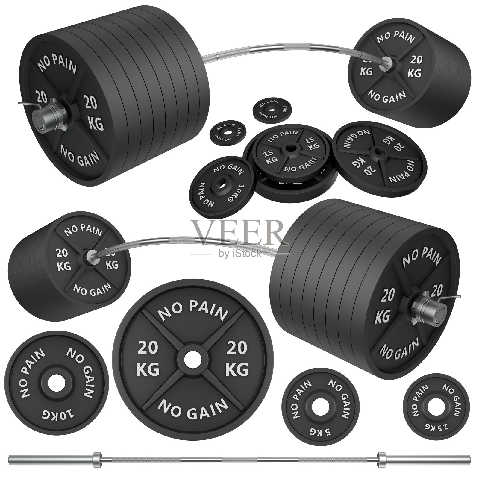 金属杠铃和重物的照片照片摄影图片