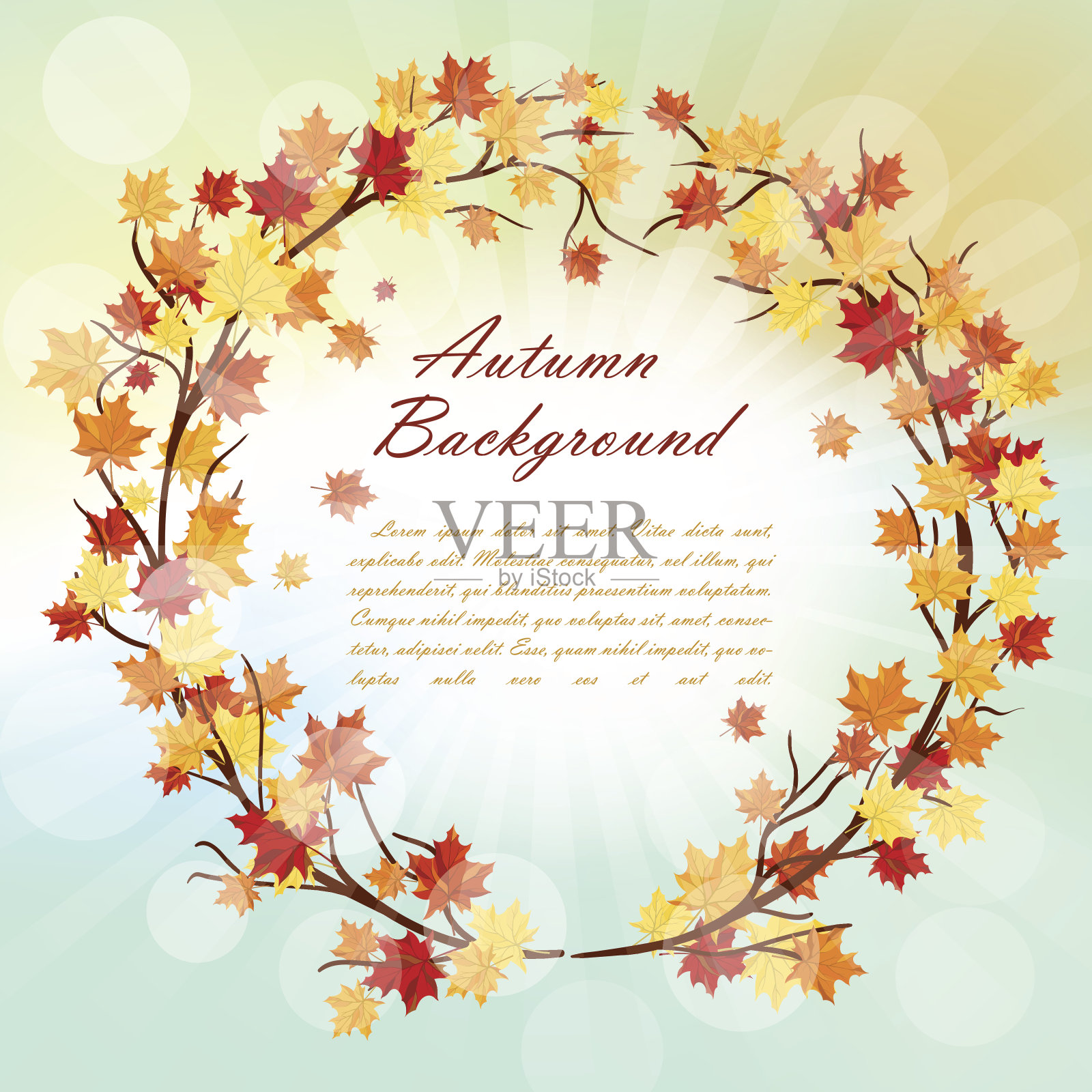 秋天的框架插画图片素材