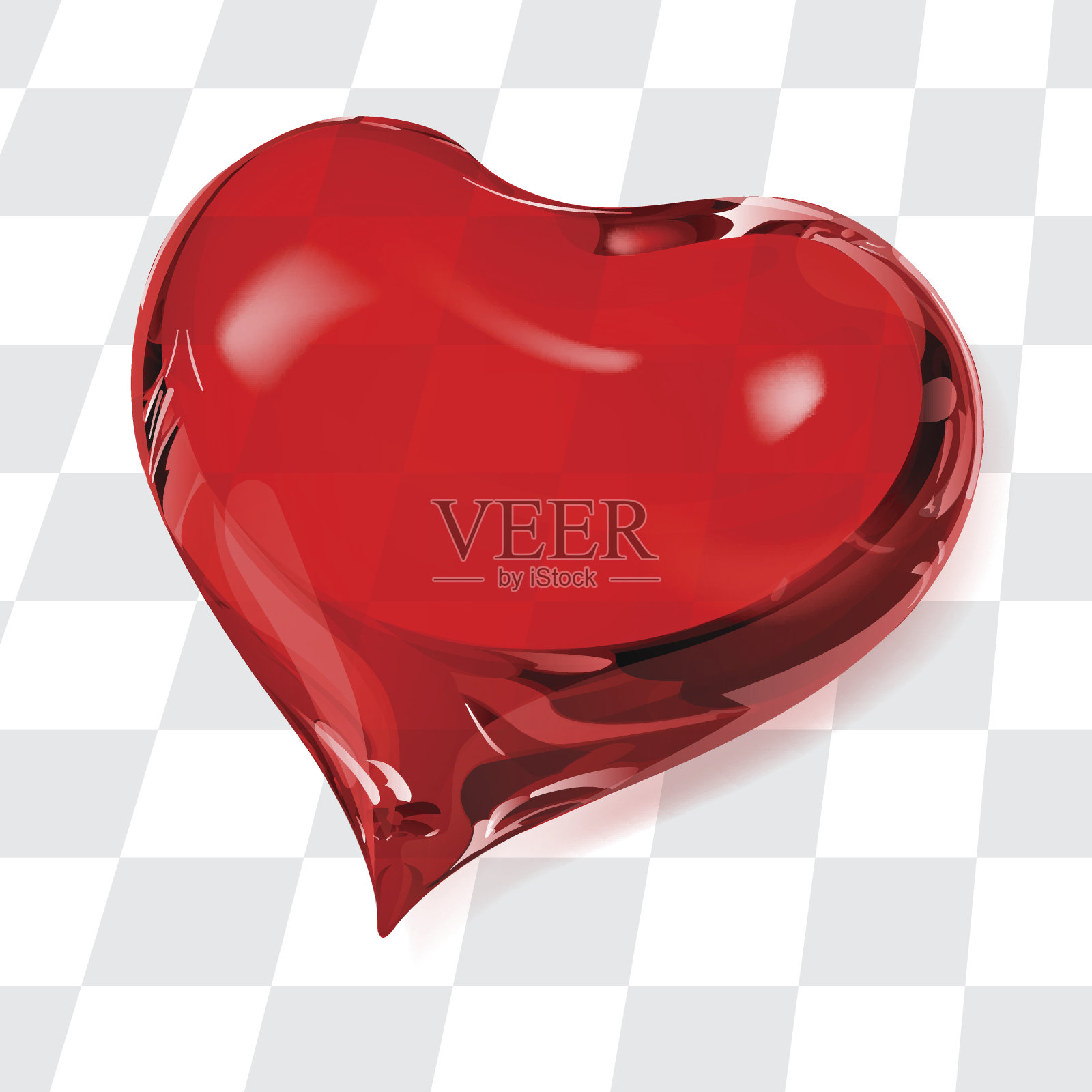 透明的红色的心插画图片素材