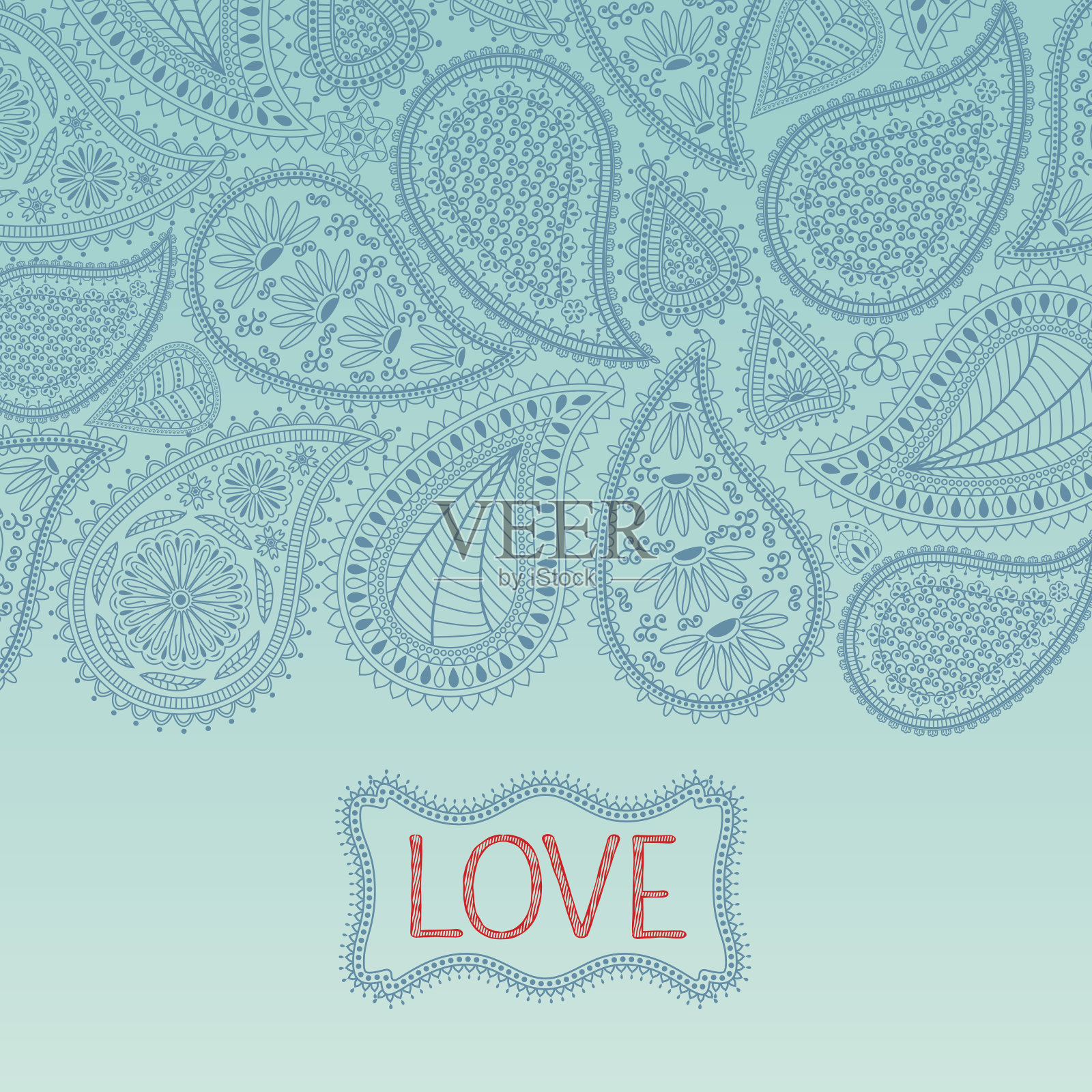 花的佩斯利的背景插画图片素材